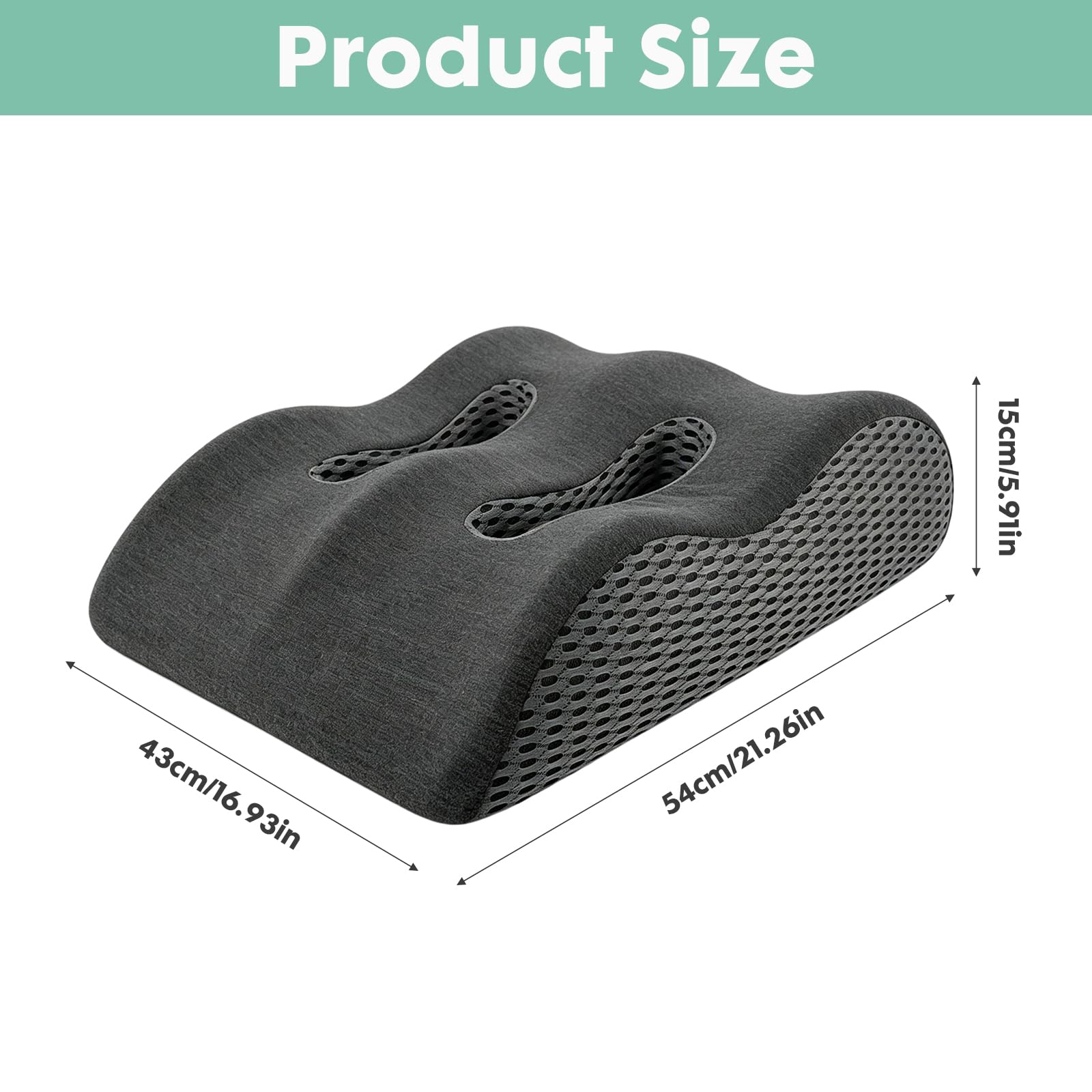 Cuscino Gambe Memory Foam Ergonomico Traspirante | Memory foam ergonomico, fodera lavabile traspirante, allevia tensione muscolare, due colori per riposo e recupero