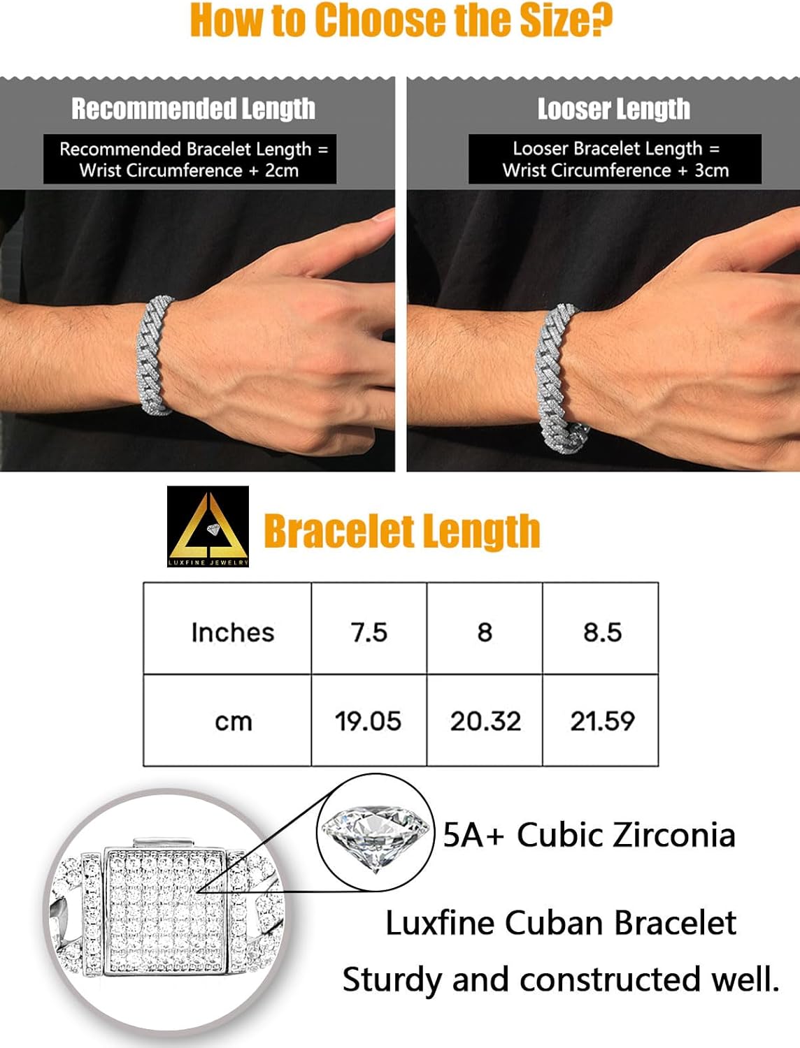 12mm Cuban Link Bracelet Hypoallergenic 14K REAL Gold Plated Iced Out Hip Hop Jewelry 5A+ Cubic Zirconia Prong-setting for Men Women Father Day Christmas Birthday Gift - Image 5