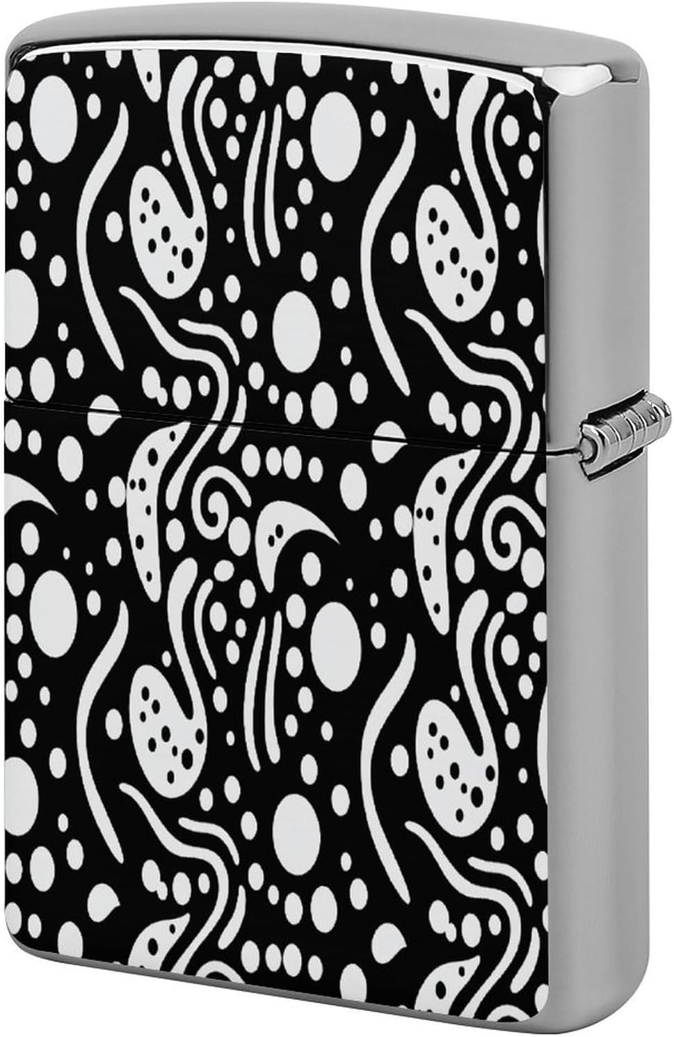 Black and White Pattern with White Circles Lighter Case Cover Lighter Shell