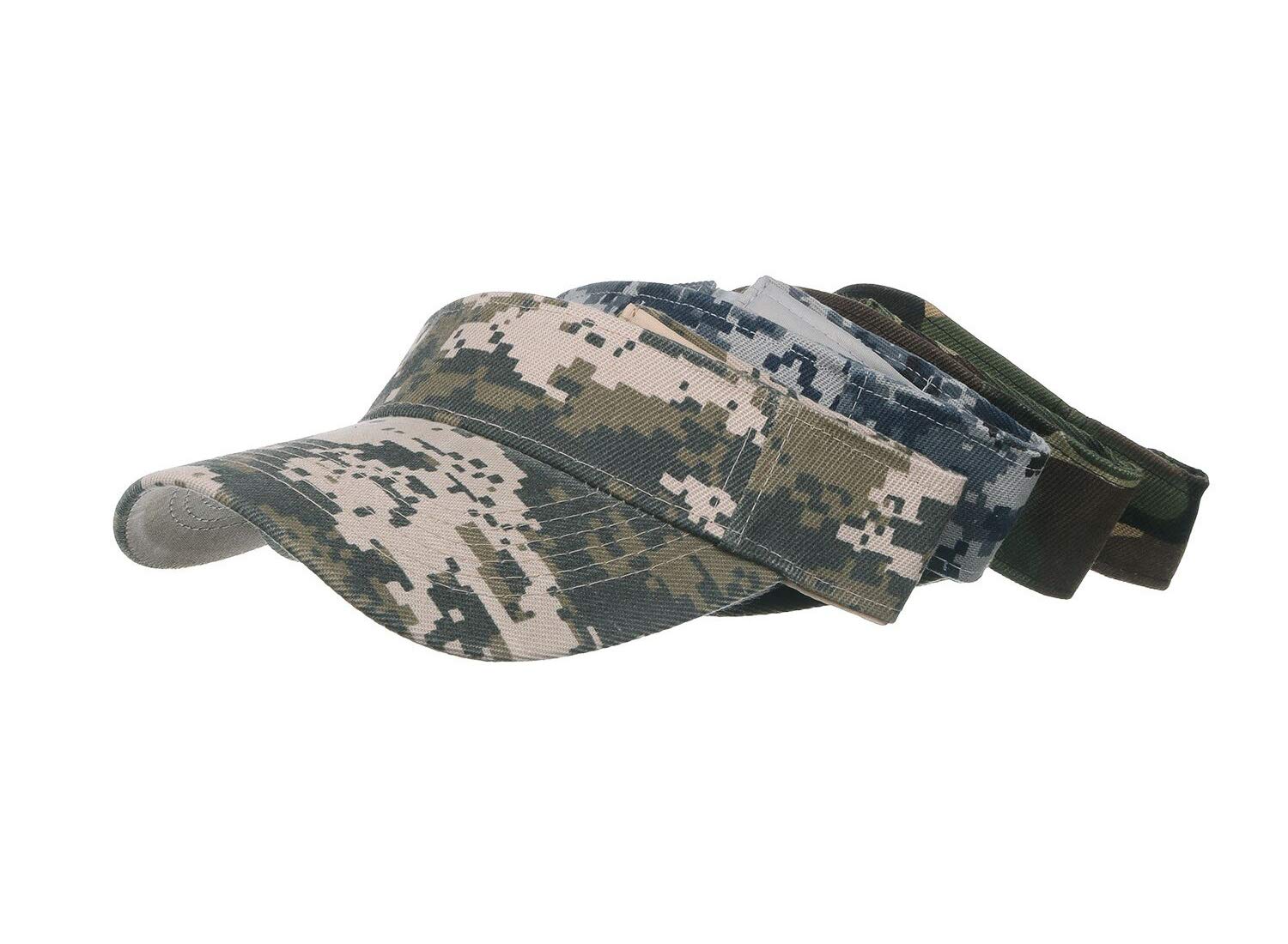 QICHEN Visoren für Herren Camo Outdoor Sports Visor Cap Sonnenblende mit Klettvers