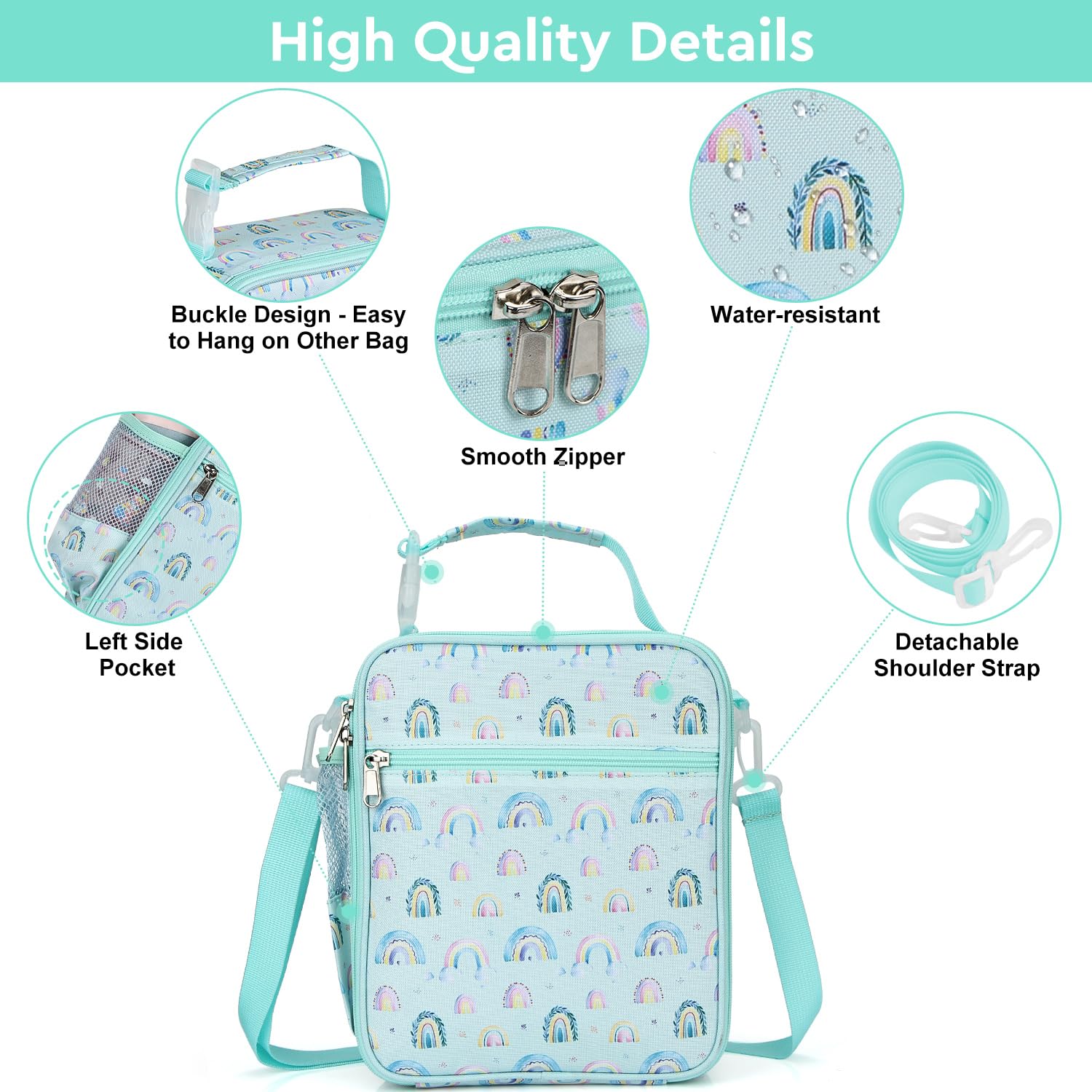 Maidyna Kids Lunch Bag, Reusable Lunch Bag with Adjustable Strap - Image 4