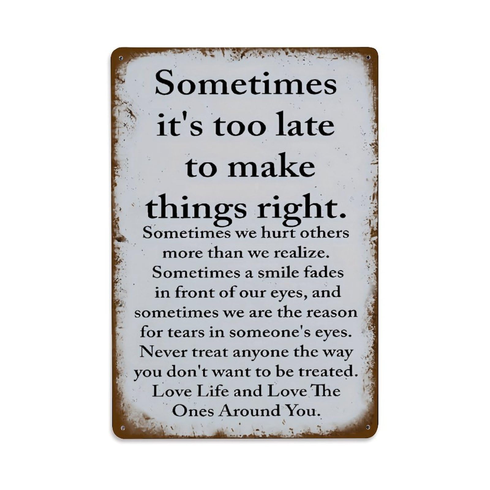 Ldfuieksufg Style Vintage Life Philosophy Quote Wall Decor Vintage Aluminium Metal Sign, Retro Wall Decor For Home, Bar, Garage & Farmhouse 30X20cm
