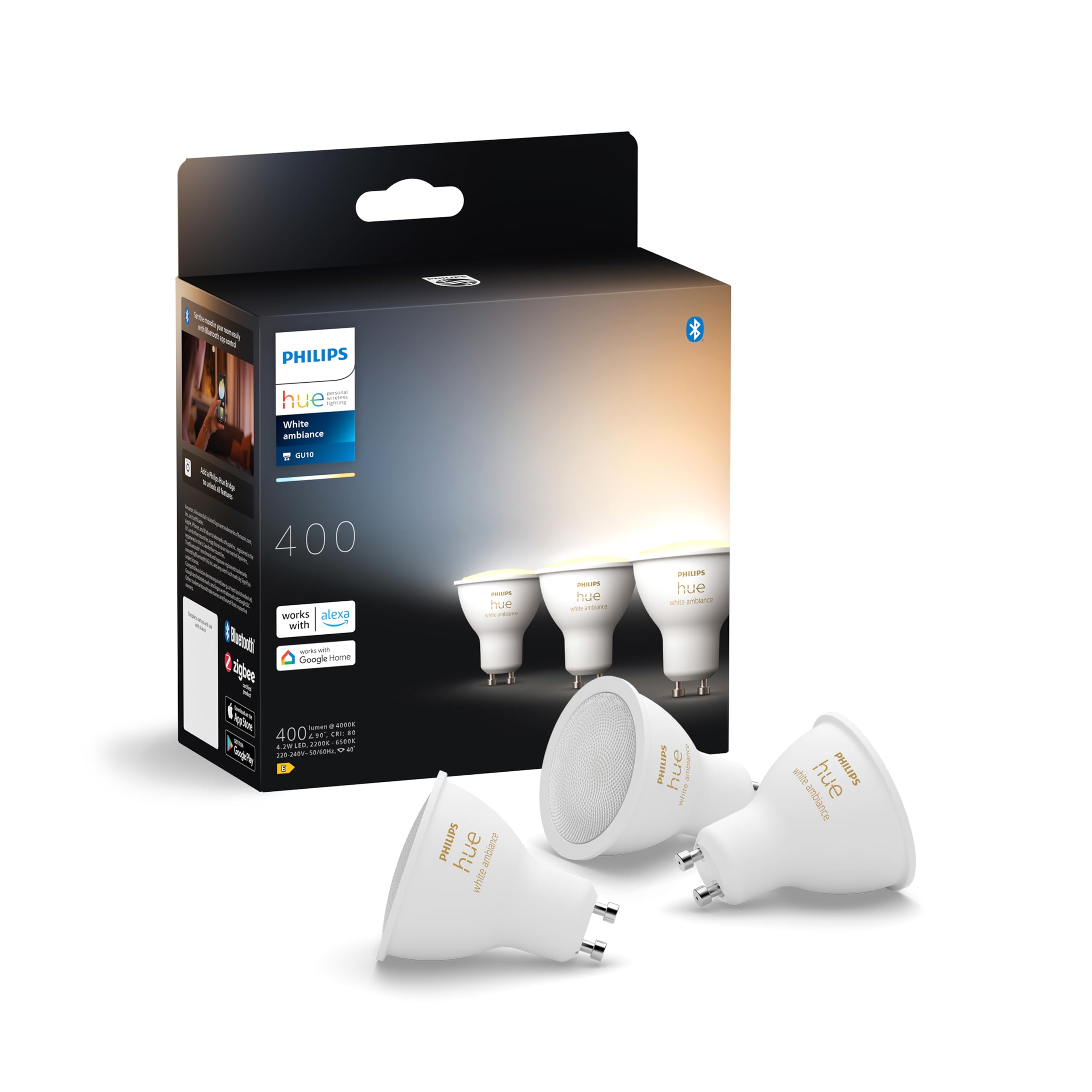 Philips Hue Essential White and Color GU10 3-pack | | Smart lampen