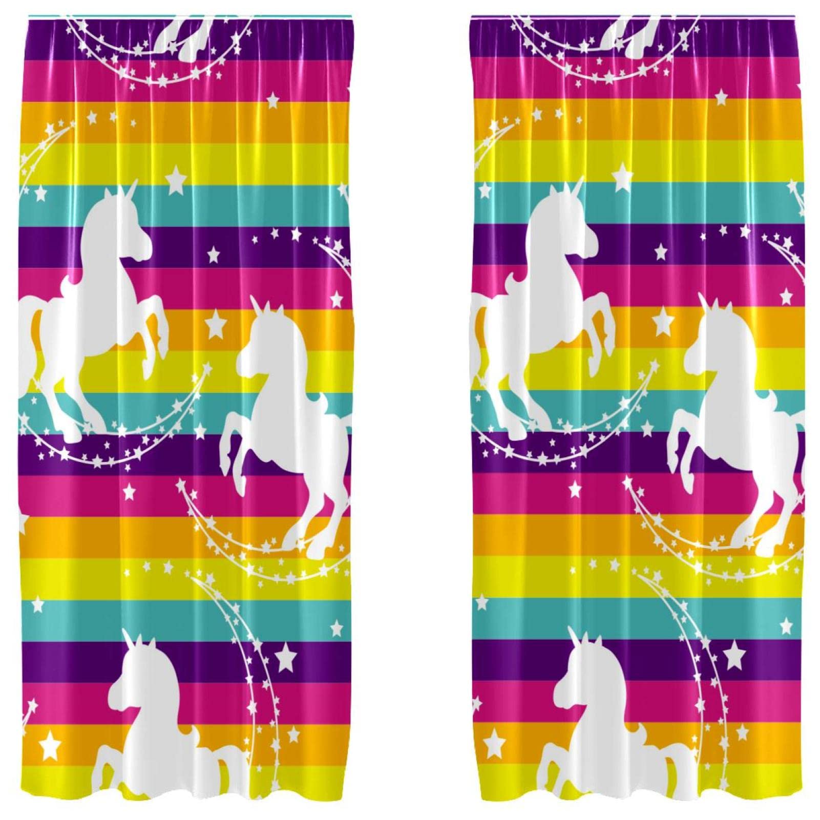 Rideaux occultants licorne 140x213 cm en microfibre pour enfant