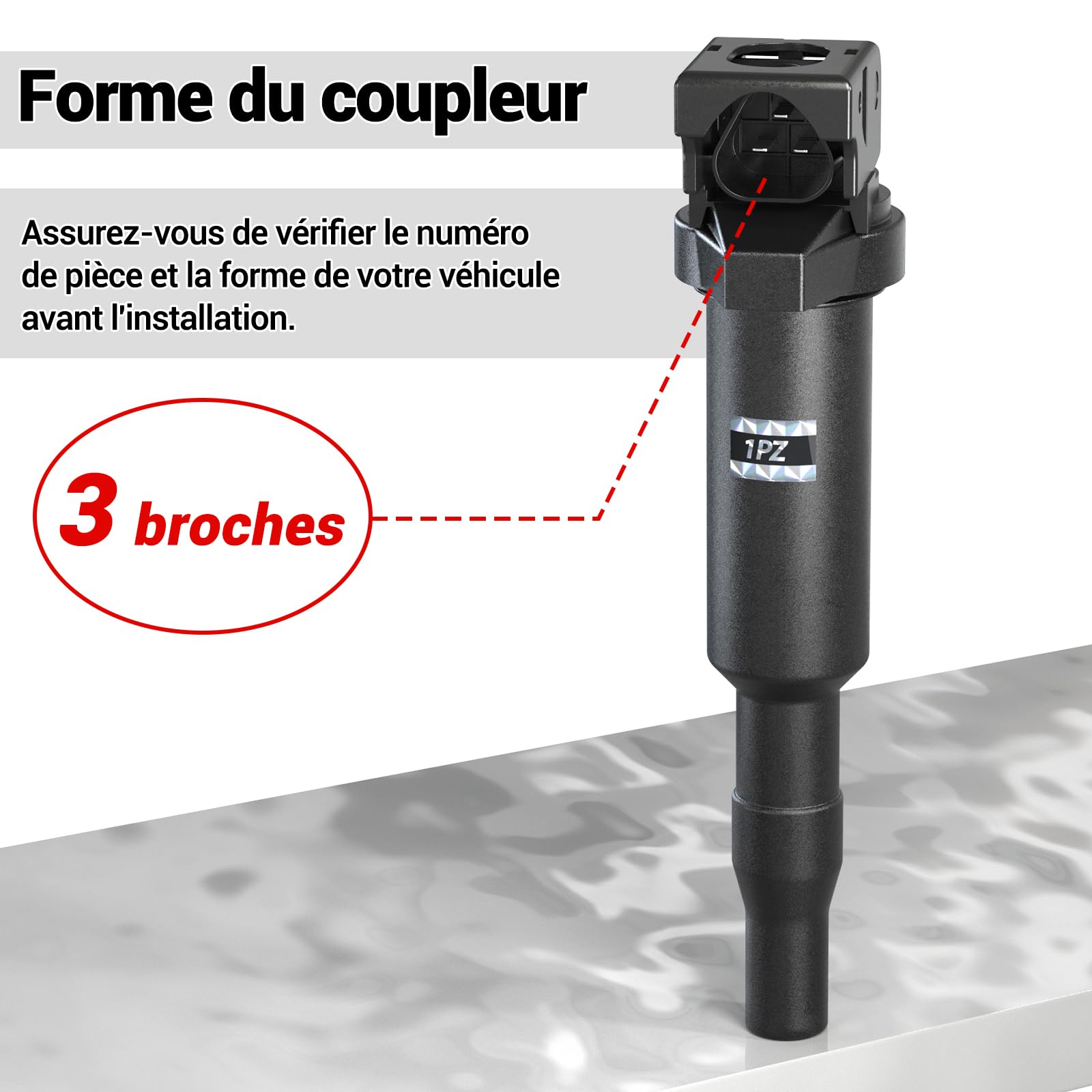 1PZ FR7-LC1 4 bobines d'allumage remplacement pour E81 E87 F20 F21 BMW Mini R55 R56 R57 R58 R59 R60 R61 Série E46 E60 E85 E90 Peugeot 207 208 308 508 pour références 0221504470 12137562744 12137551049