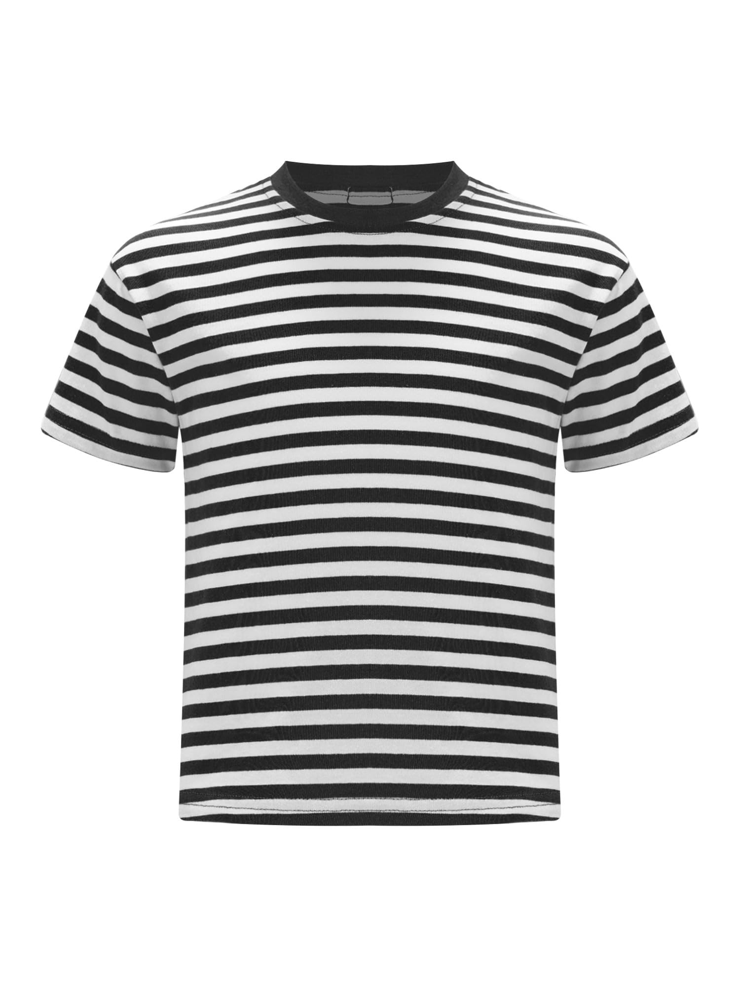 Nyeemya Camiseta Causal con Rayas para Niñas Camiseta de Verano con Mangas Cortas Top de Vacaciones Fiesta 2-12años