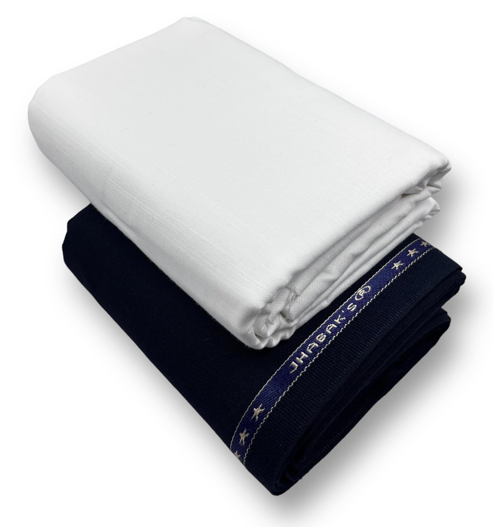 jhabak's 100% Pure Cotton Premium Shirt and Trouser Fabric - 100% Pure Cotton Material - 1.60m Shirt Cloth - 1.30m Pant Piece (White)-picture-31