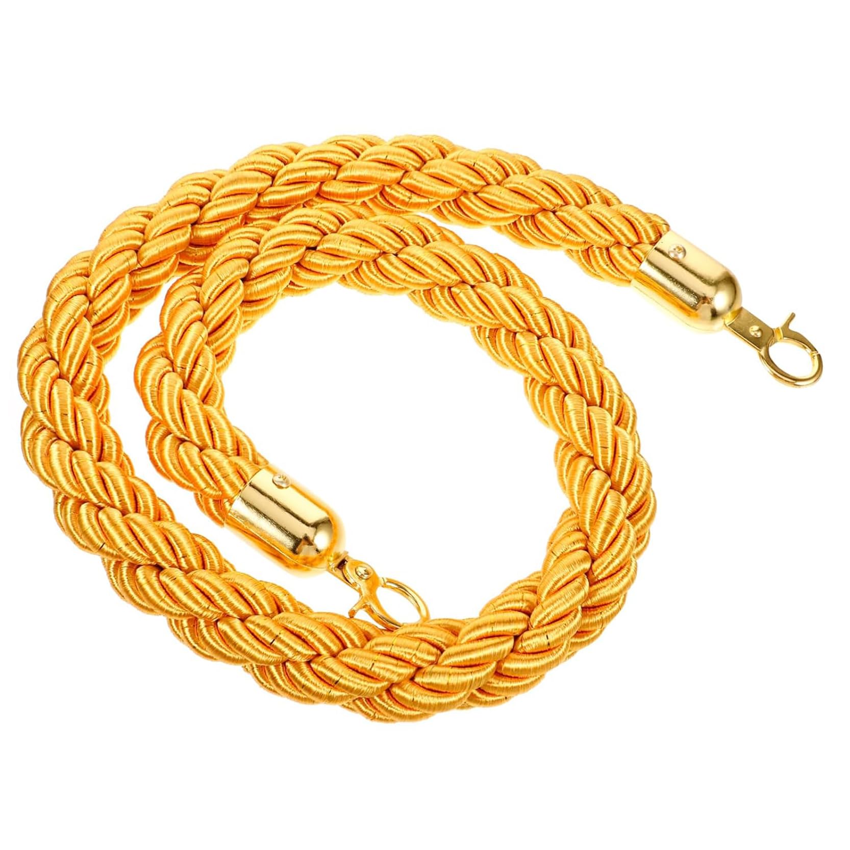 WQPMNYG Braided Hemp Rope Barrier with Gold Hooks for Event Queue Management