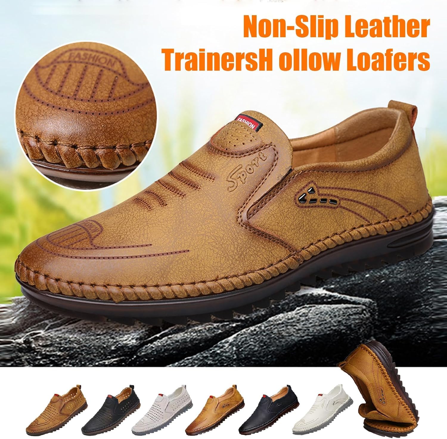 Mocasines informales de piel para hombre