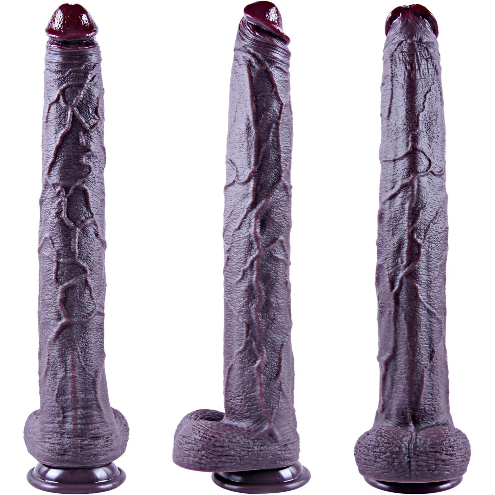 Dildo realistico nero gigante da 42 cm, grosso dildo in silicone, lungo pene con ventosa potente, giocattolo anale gigante XXXL per il punto G vaginale, grande stimolatore per uomini e donne