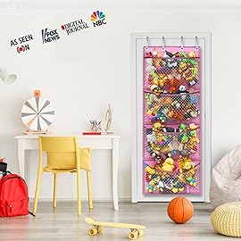 Honeyera Storage for Stuffed Animals - Over Door Organizer for Stuffies, Baby Accessories, and Toy Plush/Easy Installation with Breathable Hanging Storage Pockets Big Girls Chair Toddler Large Bag