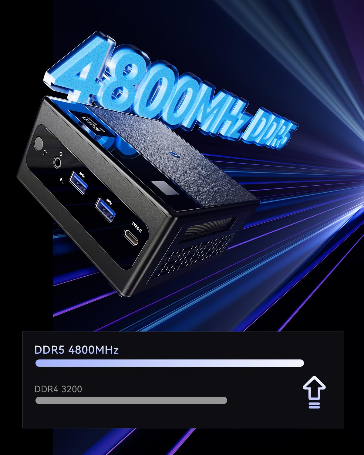 AOOSTAR GEM10 Mini PC con N100 (fino a 3,4 GHz) Mini Desktop Computer Barebone (senza RAM/SSD) supporta DDR5, M.2 NVME PCIe3.0x2, ricarica wireless, triplo display 4K, HDMI, 2 x 2,5G LAN per casa