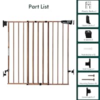 Vista 7 de Babelio Baby Gate for Stairs & Doorways, 26-43" W 28" H No Bottom Bar Easy Installation One-Handed Operation Auto-Close Hardware Mount