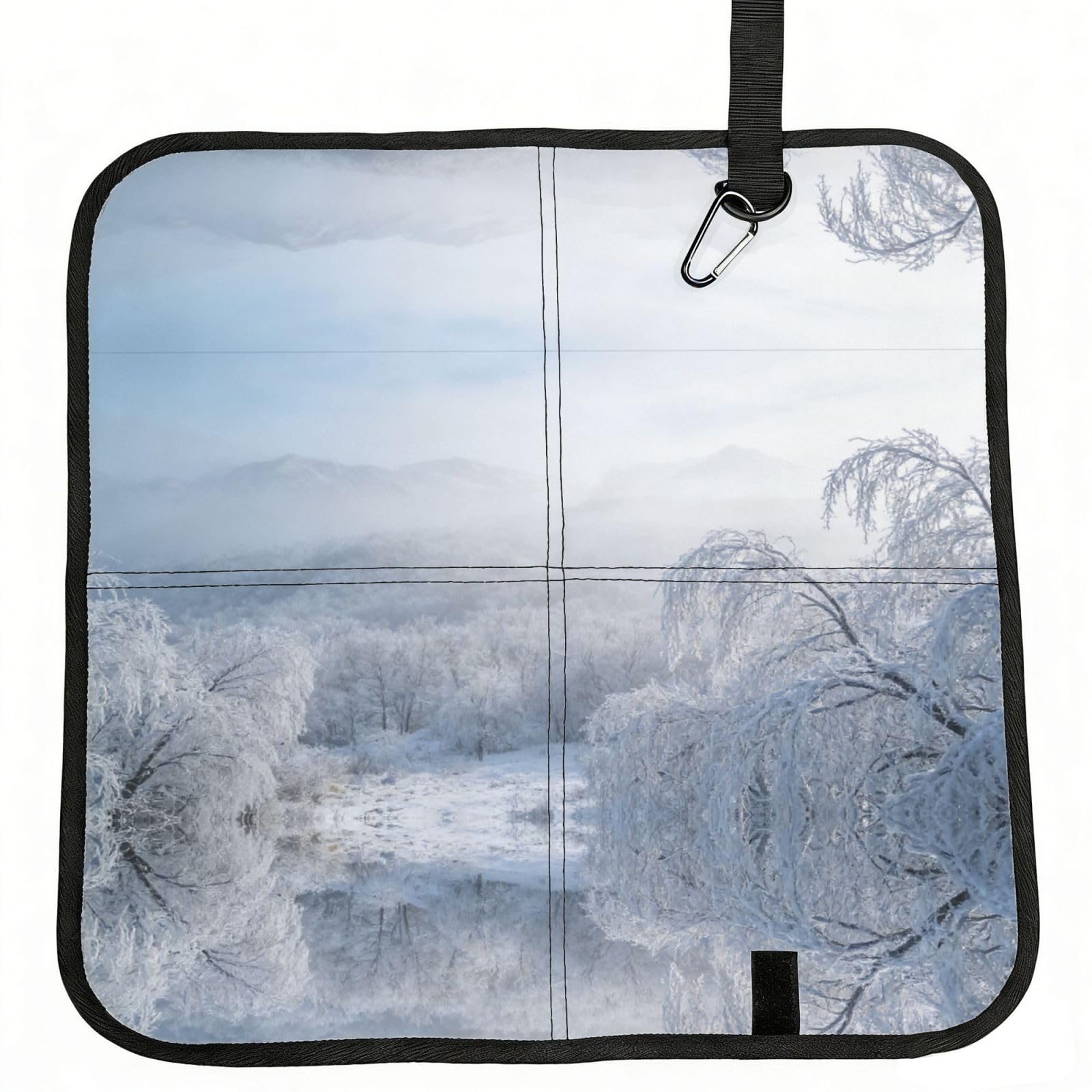 DUYIOKH Frosty Winter Path Print Foldable Portable Seat Cushion for World Cup Games, Camping and Outdoor Activities