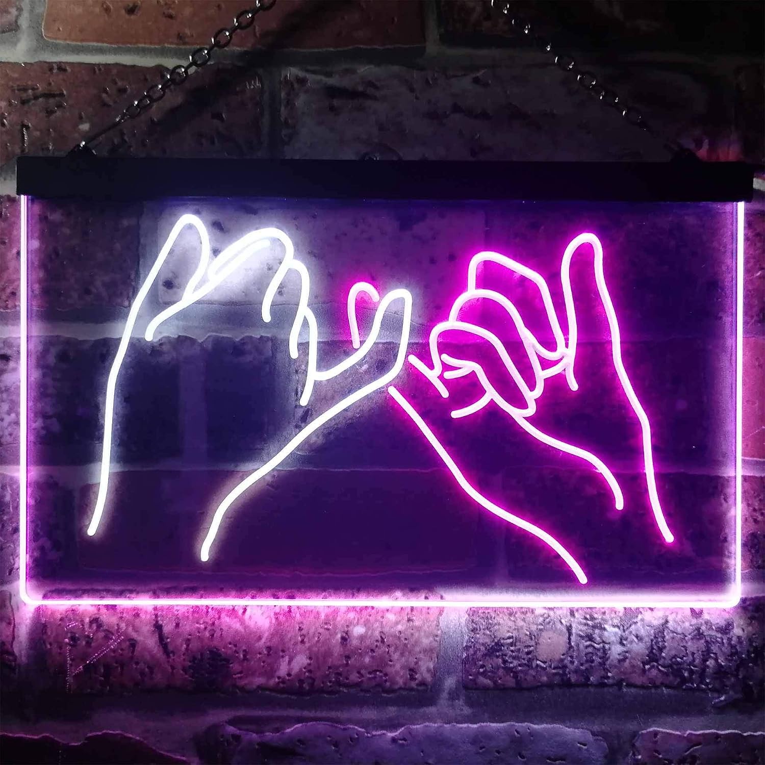 ADVPRO Pinky Swear Promise Dual Color LED Neon Sign White & Purple 12" x 8.5" st6s32-i3260-wp