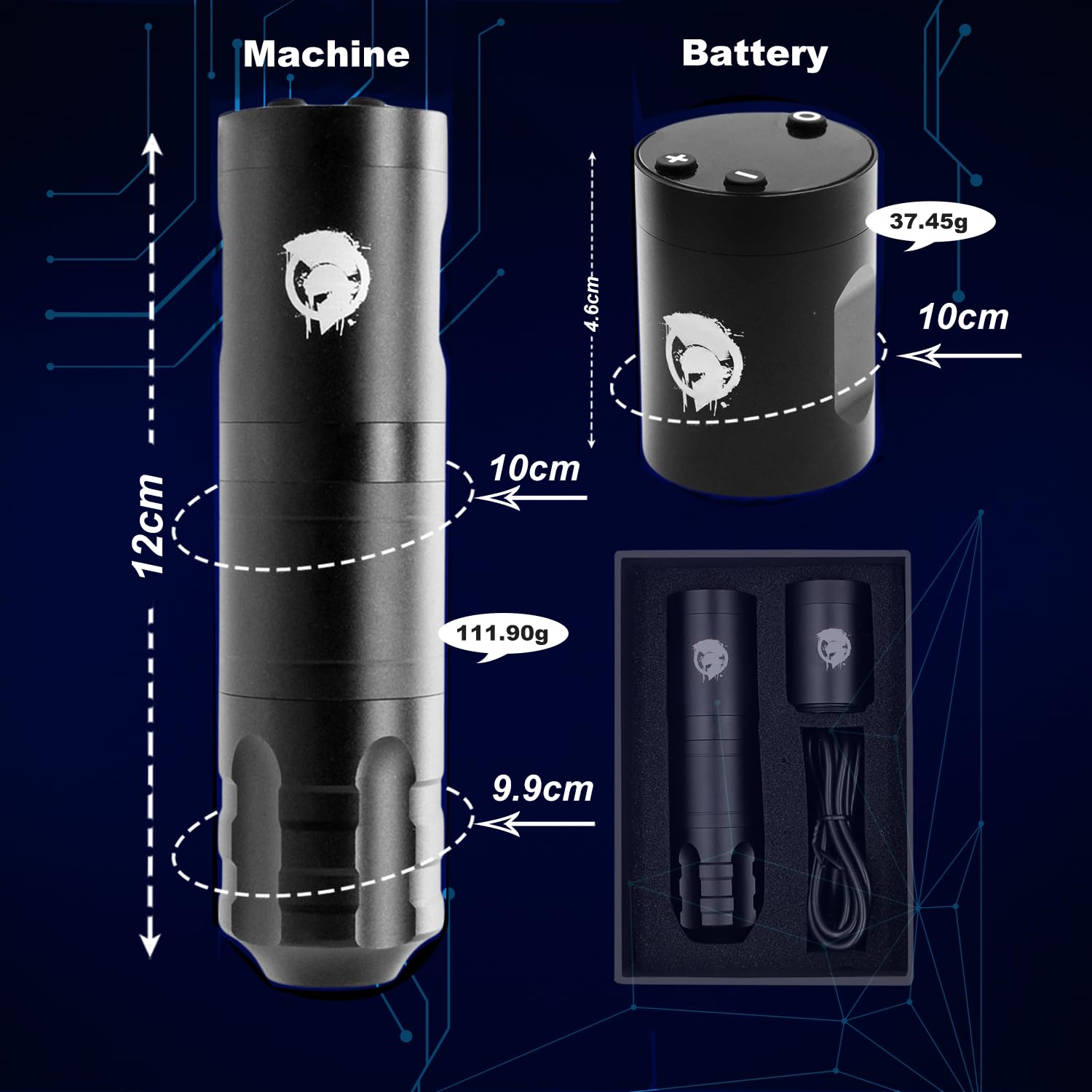 WARRIOR® Tattoo Pen StarterTattoo-Exclusive for Beginners of Tattoo, Black - Image 2