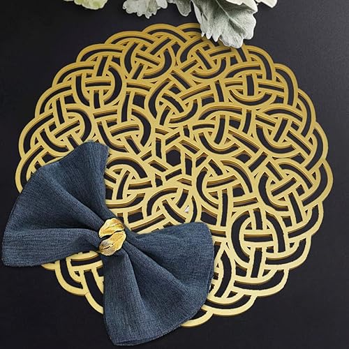 Miniatura 5 de Juego de 2 manteles individuales de madera tallados para comedor, mesa de café, resistentes a los arañazos, a las manchas de calor, decoración de