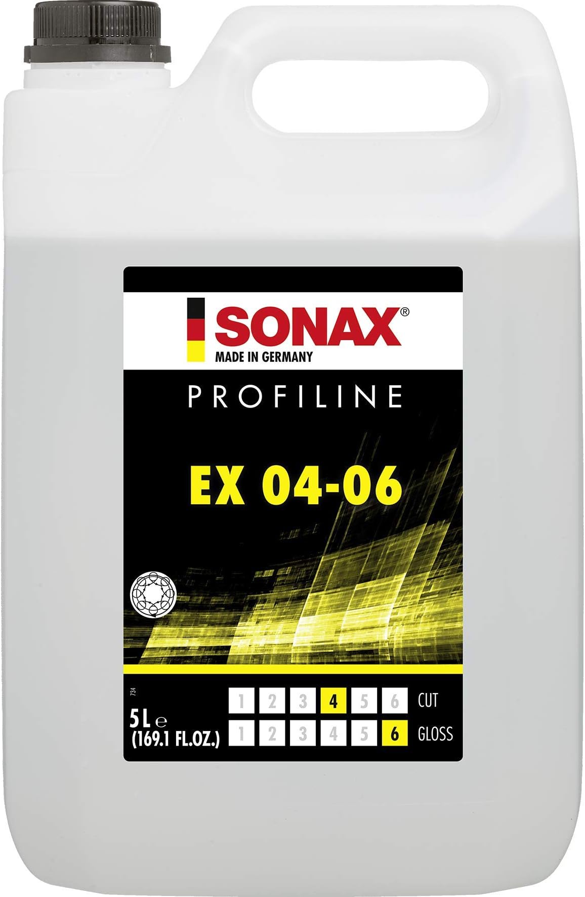 SONAX EX 04-06 Dual Action Polishing Compound | One-Step Medium Cut & High Gloss Finish | Removes Swirls, Water Spots & Oxidation | DA Polisher Safe | Silicone-Free & VOC Compliant | 242500 | 5L