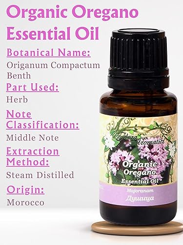 Miniatura 2 de Aceite esencial de orégano orgánico (Origanum Compactum Benth) 100% puro grado terapéutico (sin diluir natural) 0.5 onzas líquidas 0.5 fl oz