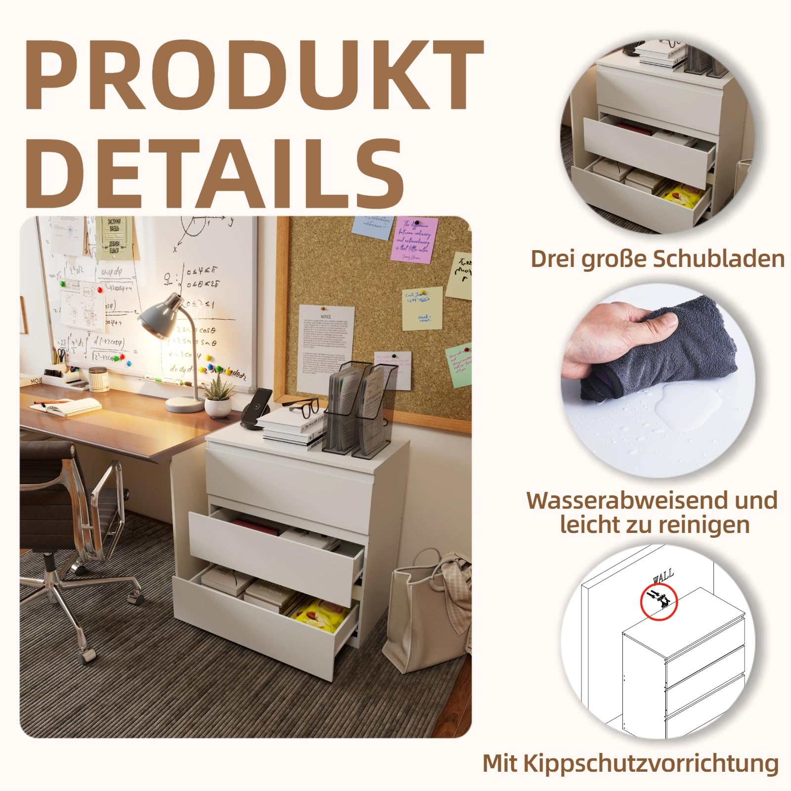 Ladekast Slaapkamer Tegen De Muur Opbergkast Eenvoudige Opbergkast Nachtkastje Thuis Verborgen Kluisjes Wit