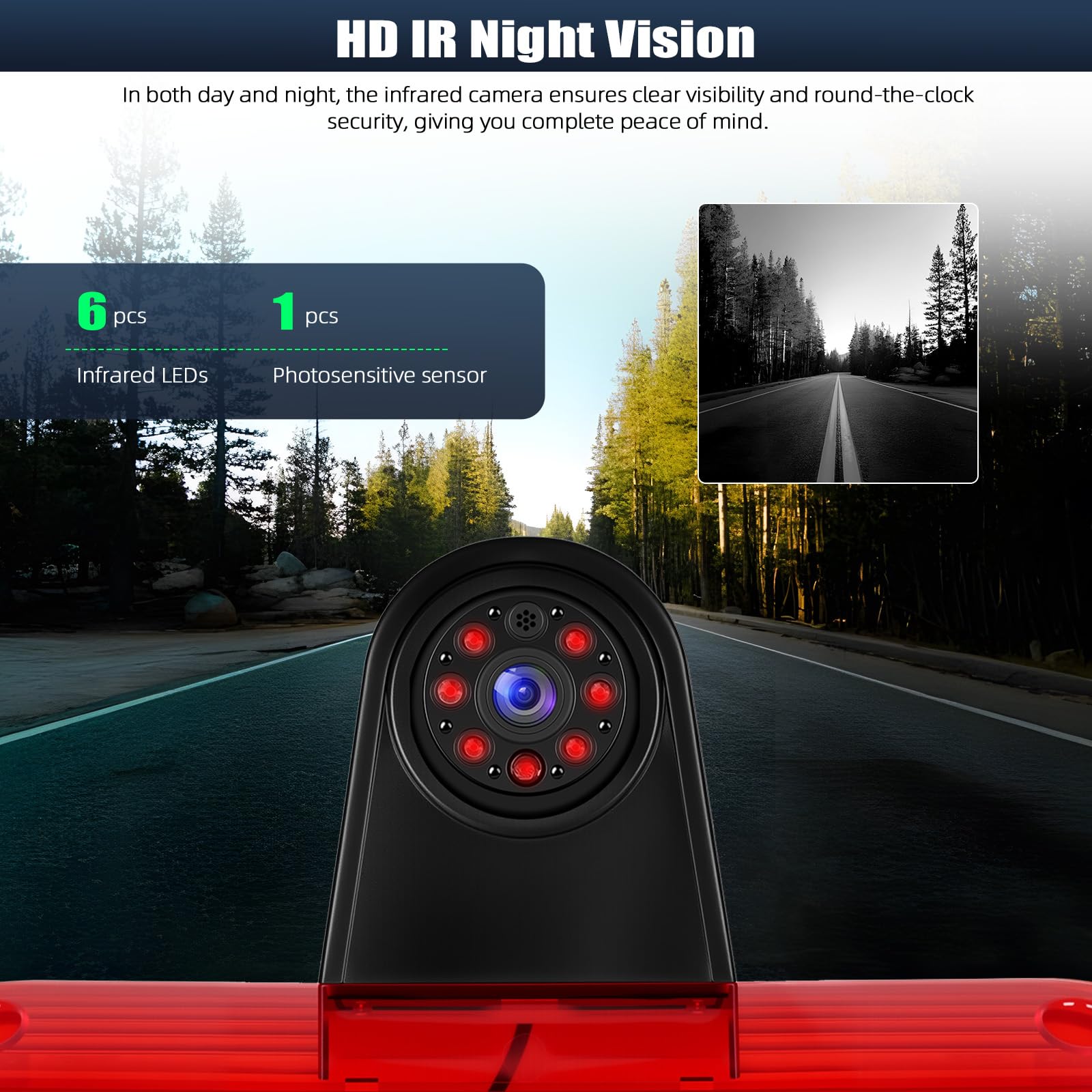 Cámara de Marcha atrás CAMECHO 720P HD para FIAT Ducato/Peugeot Boxer 2006-2018, Gran Angular 140°, Impermeable IP67, visión Nocturna con Luces infrarrojas, fácil de Instalar