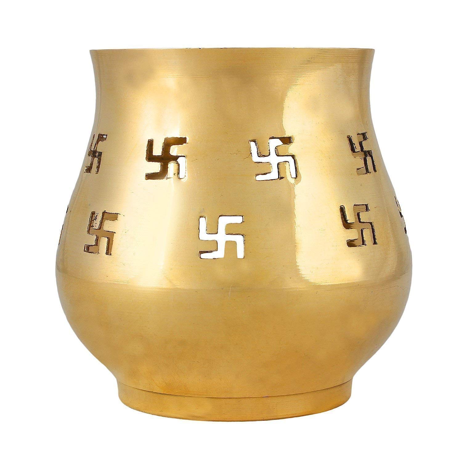 Odishabazaar Positive Aura Brass Camphor Lamp- Protect House from All Negative Energies (3.1 x 3.1 x 6.3 inches)