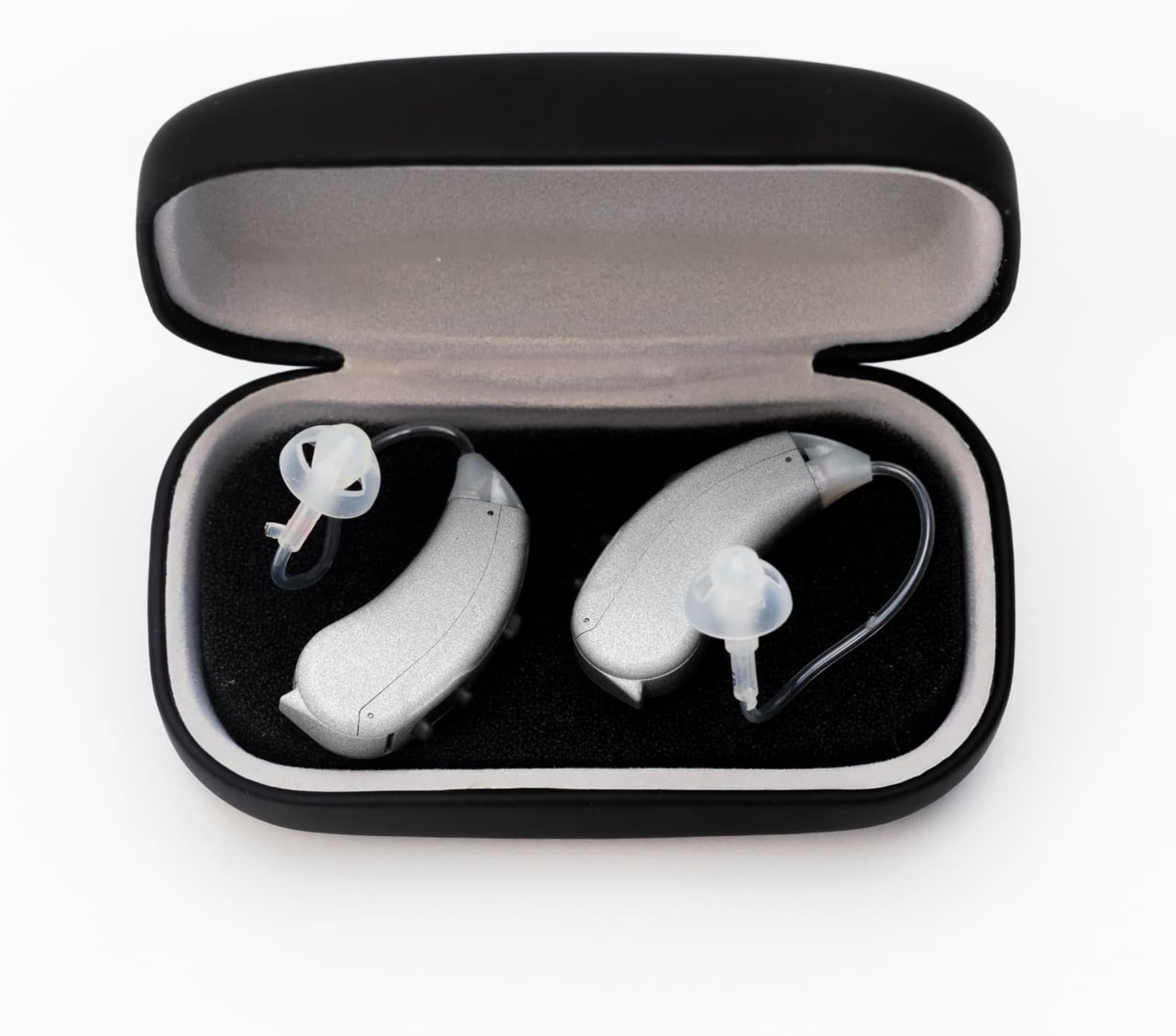 Lumen Self-Fitting OTC Hearing Aids - Bluetooth Enabled with Invisible Fit, Directional Microphones, Smartphone App Control, Replaceable Batteries, for Mild to Moderate Hearing Loss (Silver)