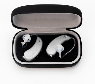 Lexie Lumen Self-Fitting OTC Hearing Aids - Bluetooth Enabled with Invisible Fit, Directional Microphones, Smartphone App Control, Replaceable Batteries, for Mild to Moderate Hearing Loss (Silver)