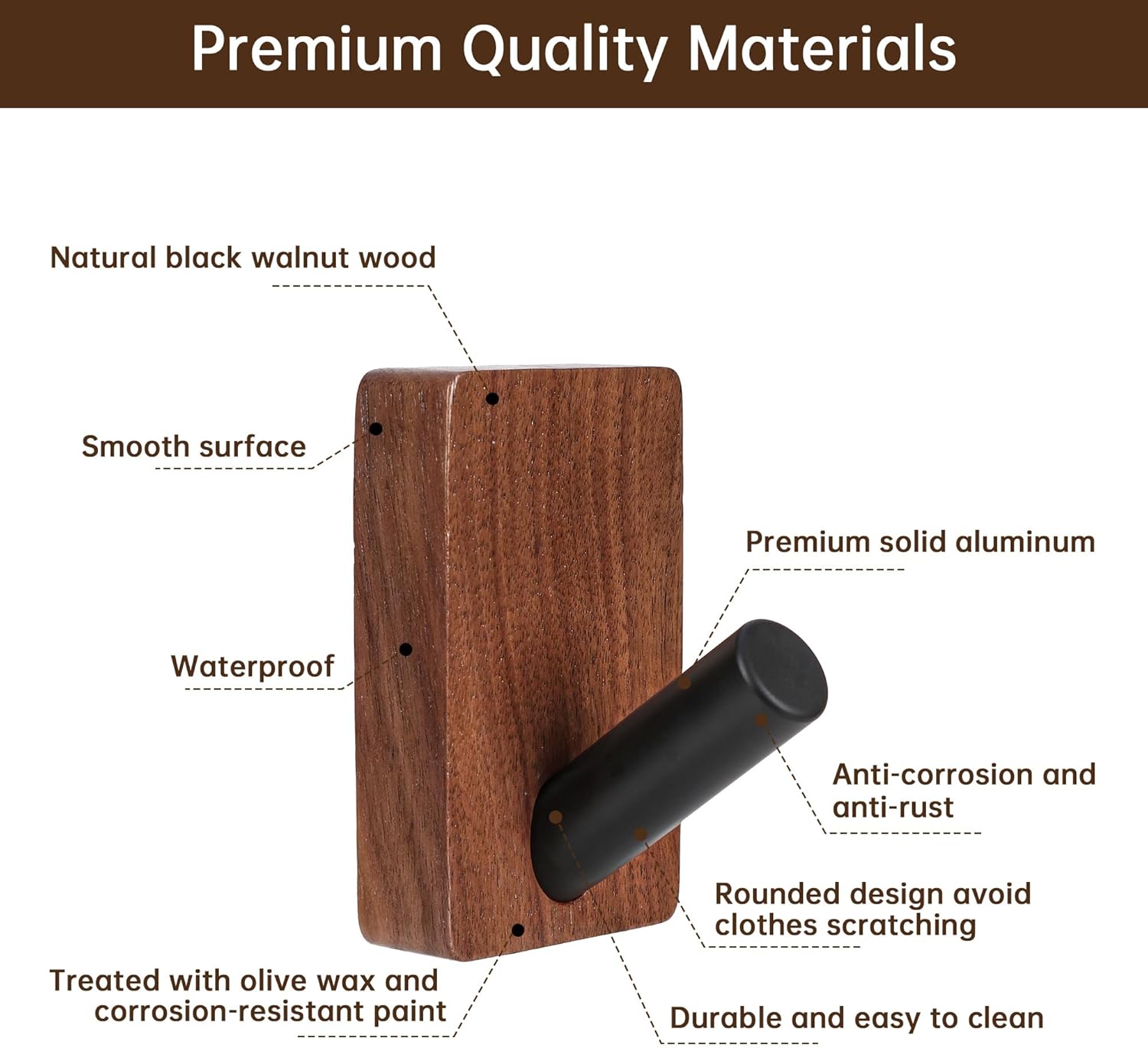 8 Pack Wooden Wall Hooks, Adhesive and Screw Mounted for Heavy Duty, Boho Decorative Coat Hooks for Towel, Clothes, Blanket, Hat, Entryway, Nursery Door