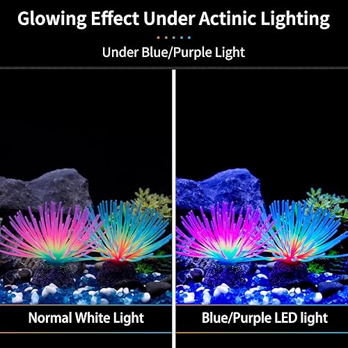 Miniatura 3 de Uniclife Juego de adornos de silicona artificial con efecto brillante para acuario, arcoíris e iridiscente, para decoración de paisajes de peceras