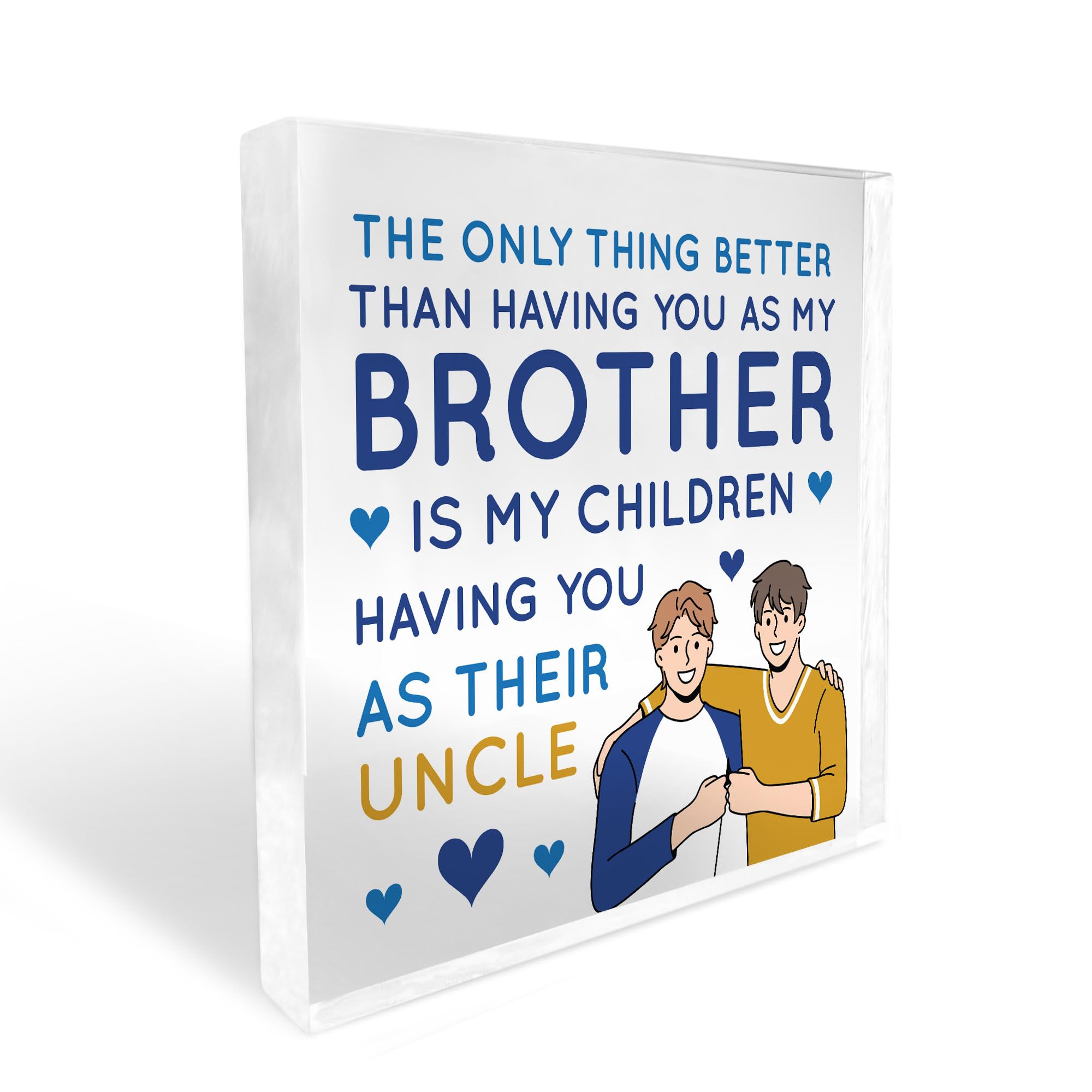 Red Ocean Brother And Uncle Gifts - Acrylic Freestanding Plaque Gifts For Him - Brother Gifts For Christmas - Birthday Gifts For Brother - Uncle Gifts