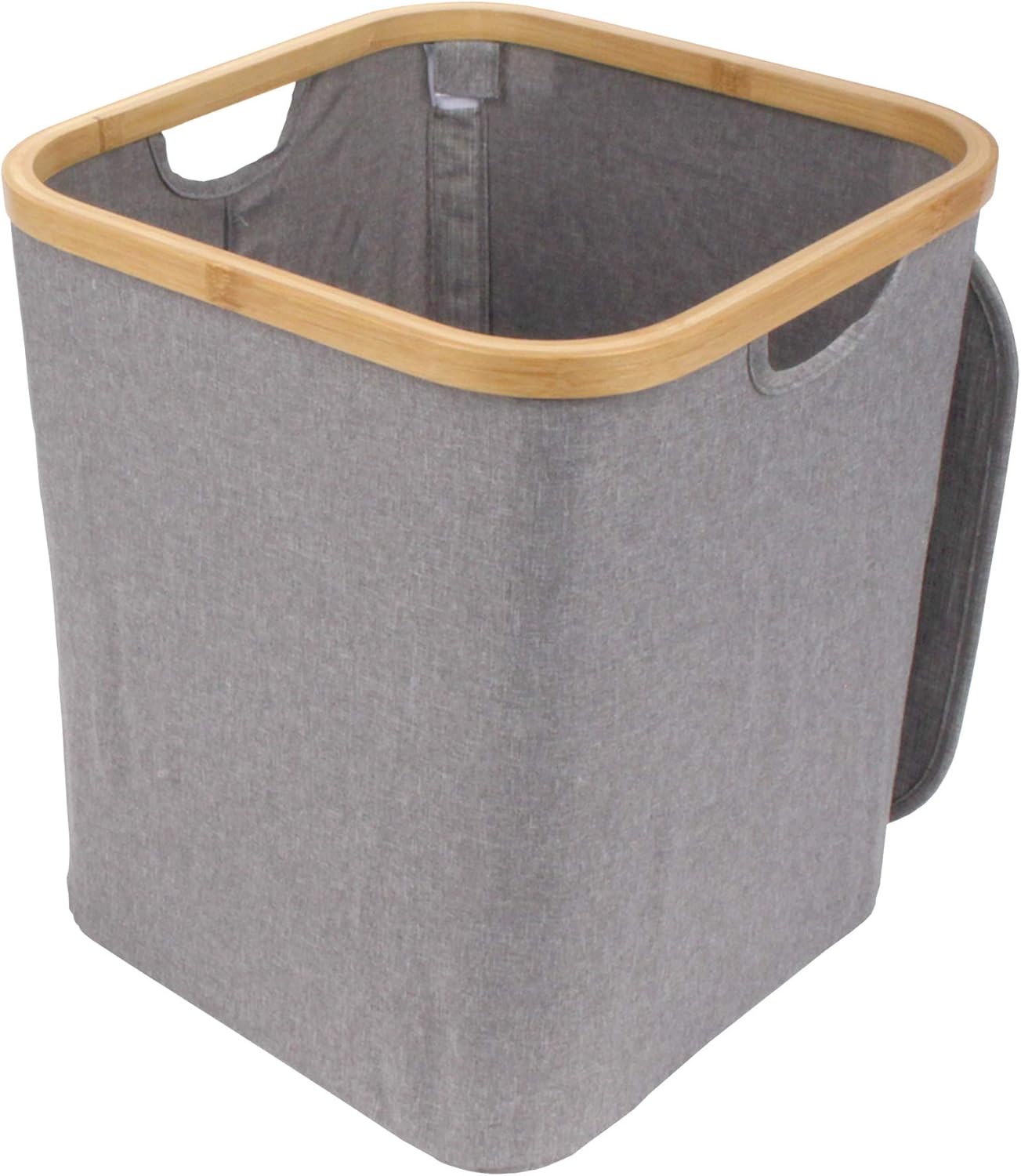 Foldable Bamboo Laundry Hamper with Lid - Decor Essentials for Any Room - Medium - Square - Green