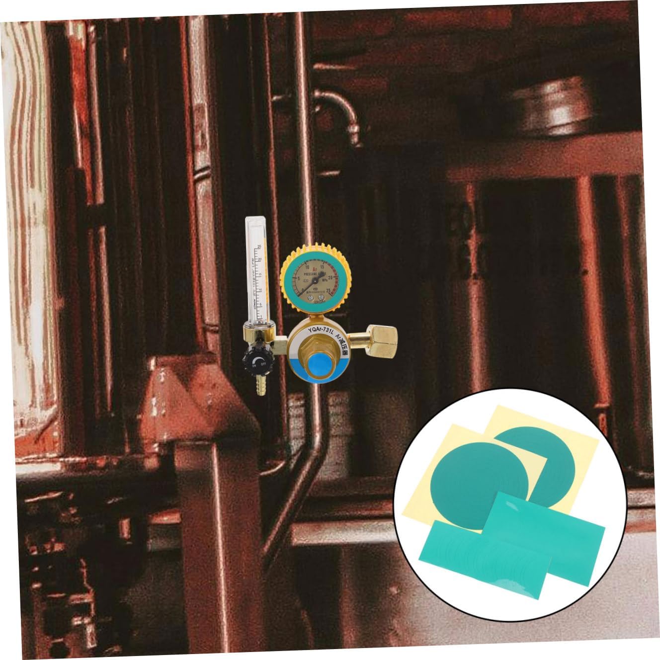 IMIKEYA 4pcs Reflective Pressure Gauge Indication Stickers Easy Application Pressure Gauge Labels for Quick Identification Green