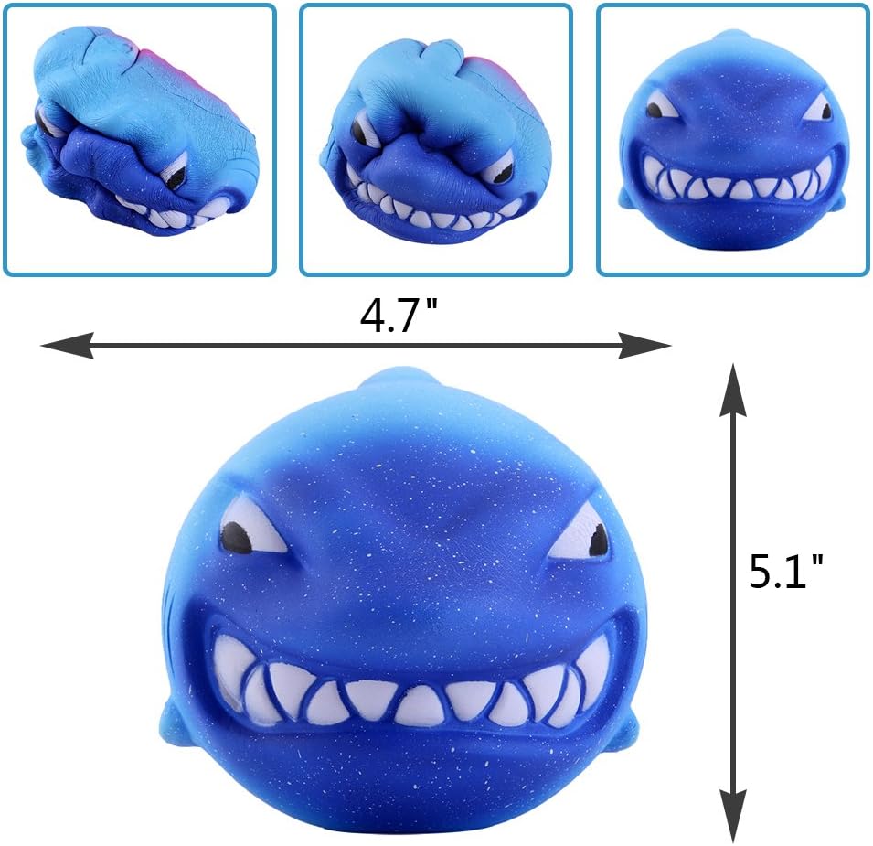 Anboor 5.5 Inches Squishies Shark Galaxy Jumbo Kawaii Super Soft Slow Rising Scented Animal Big Squishies Stress Relief Kid Toys