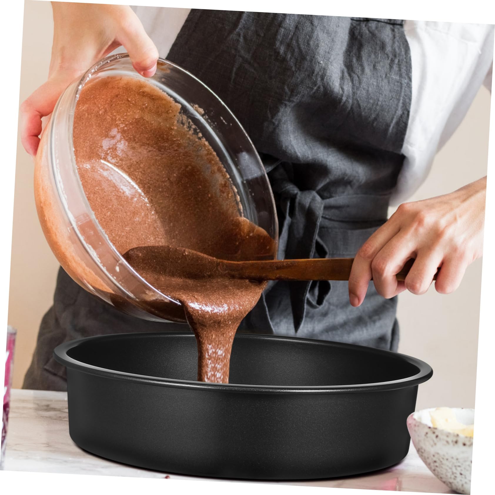 3pièces Lot De Moules à Gâteaux Ronds Antiadhésifs Pour Cuisson Avec Papier Sulfurisé Fournitures De Pâtisserie Pour Gâteaux