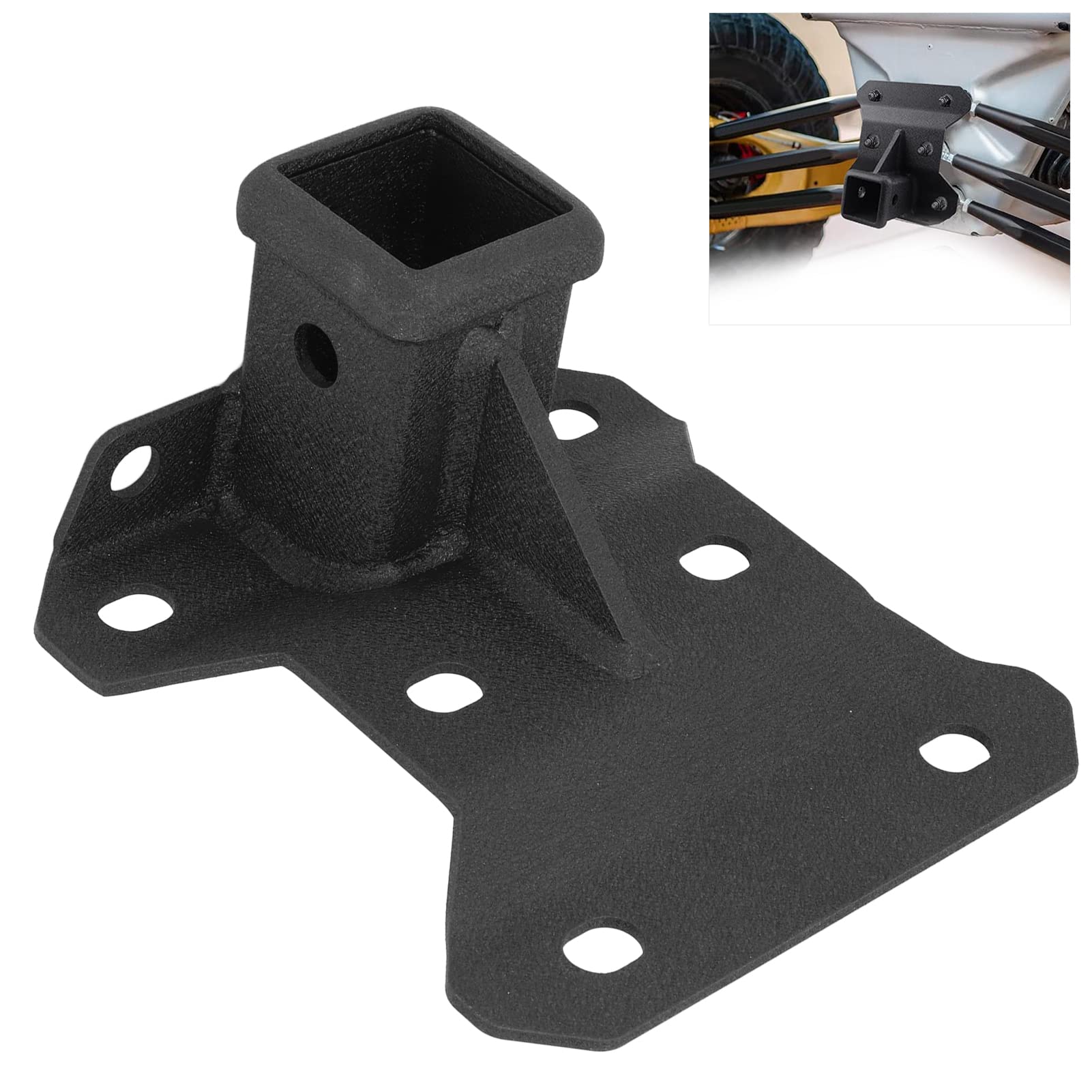aqxreight Plaque D'attelage de Récepteur de Remorquage UTV en Acier Mat, Finition Froissée, pour Maverick X3, Solide, Durable, Installation Facile, Remplacement Pratique, Noir