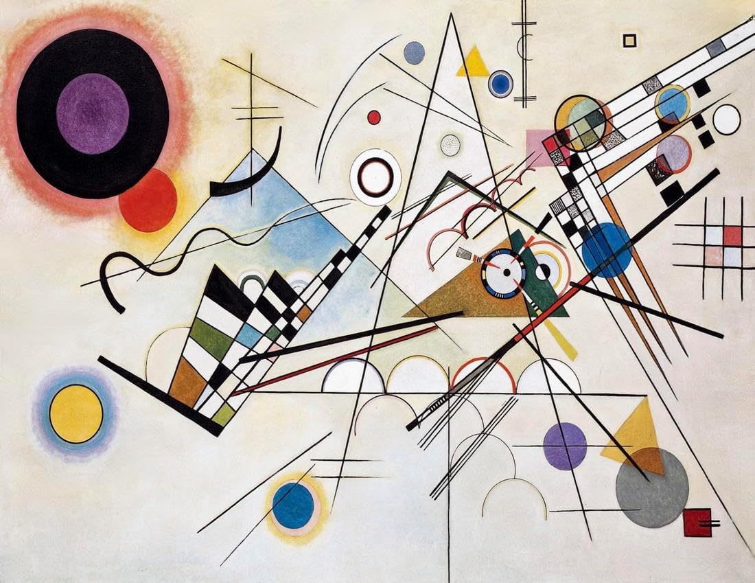 Rikin Liuff Composition VIII by Wassily Kandinsky Wall Art Picture Vintage Canvas Painting Wassily Kandinsky Poster and Prints for Home Decor 40x55cm Frameless