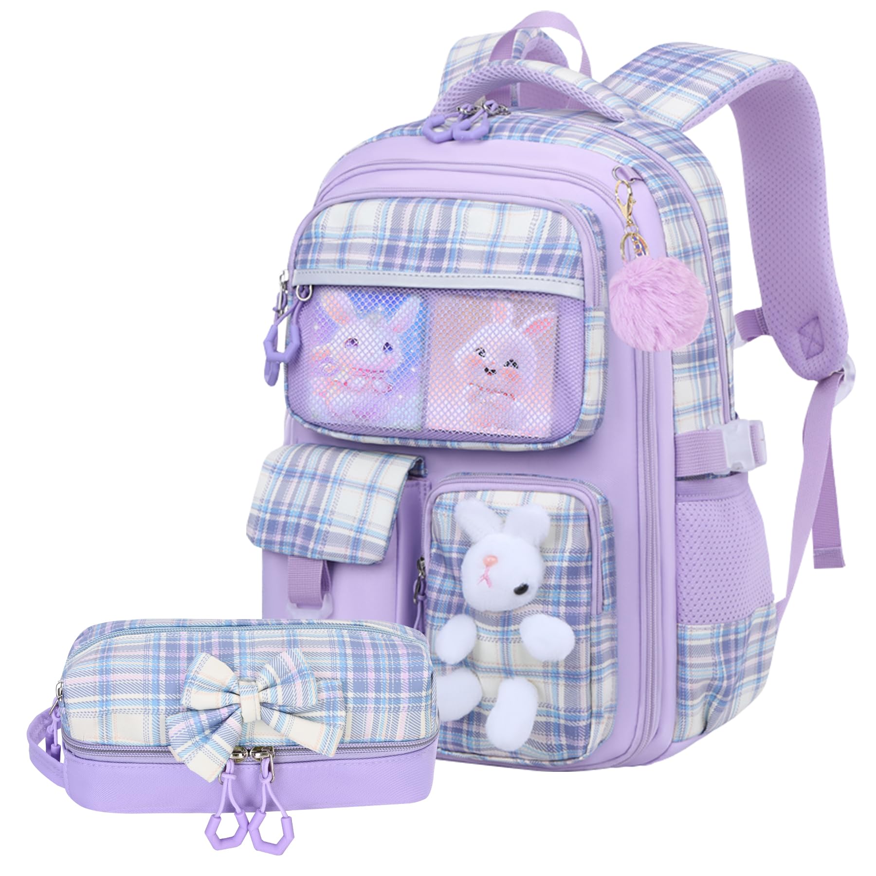 NSEQB Girls Backpack Set,Cute Kids School Backpack For Girls,Childrens Schoolbag For Elementary Primary