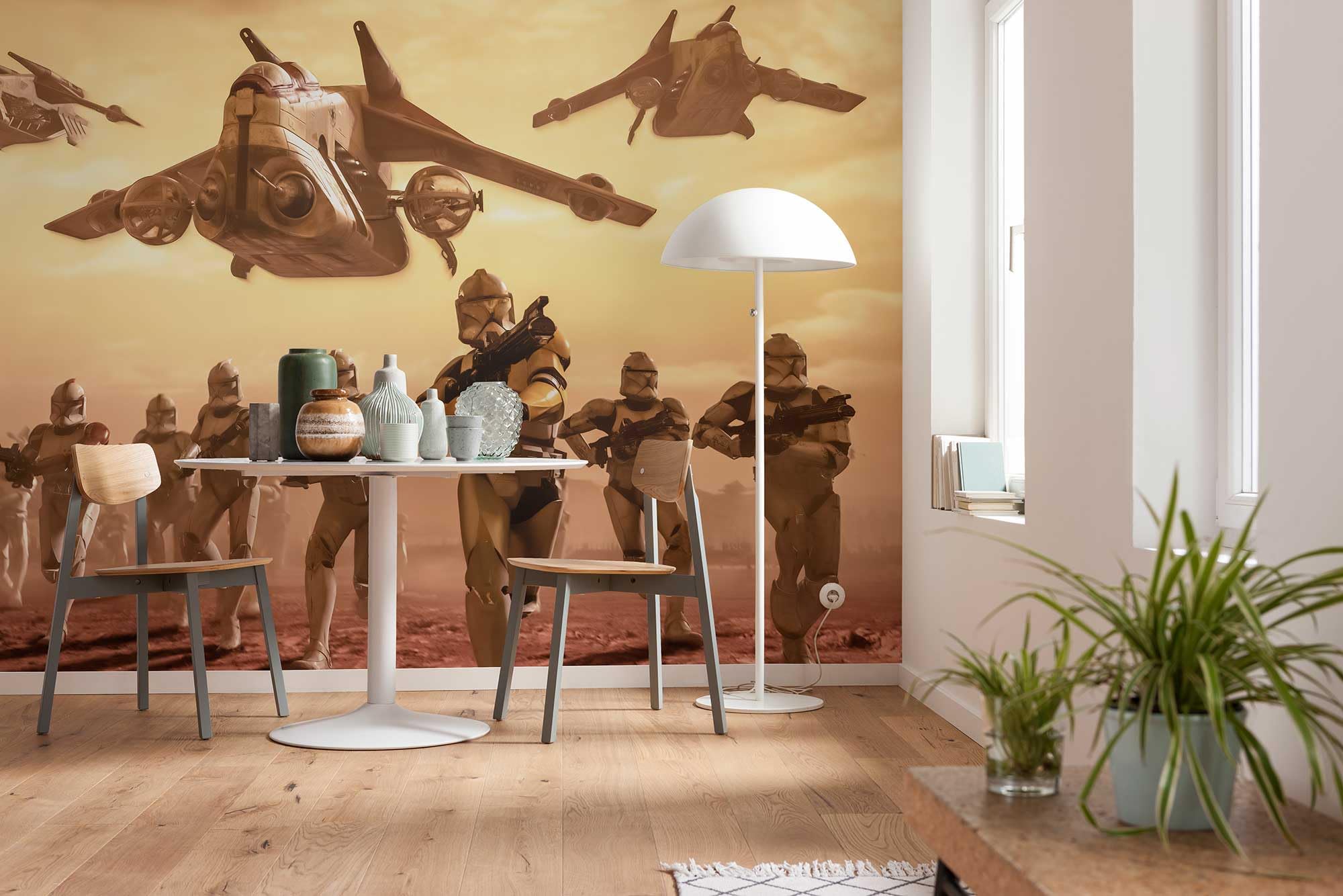 Komar Fototapete | Star Wars Classic Clone Trooper | Größe: 400 x 260 cm (Breite x Höhe), Bahnbreite 50 cm | Tapete, Wandbild, Dekoration, Wandbelag | DX8-040, Gelb, Braun