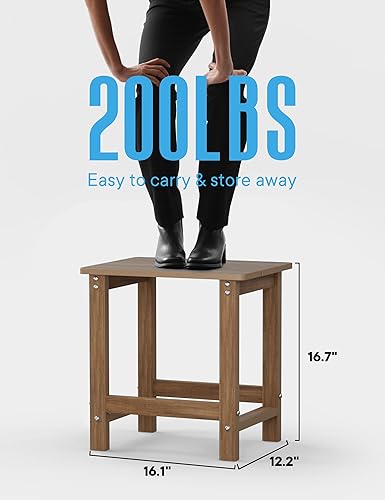 Miniatura 3 de MXIMU Mesa Lateral Adirondack para Exteriores, Mesas Laterales Cuadradas Resistentes a la Intemperie para Exteriores, Mesa Lateral para Exteriores