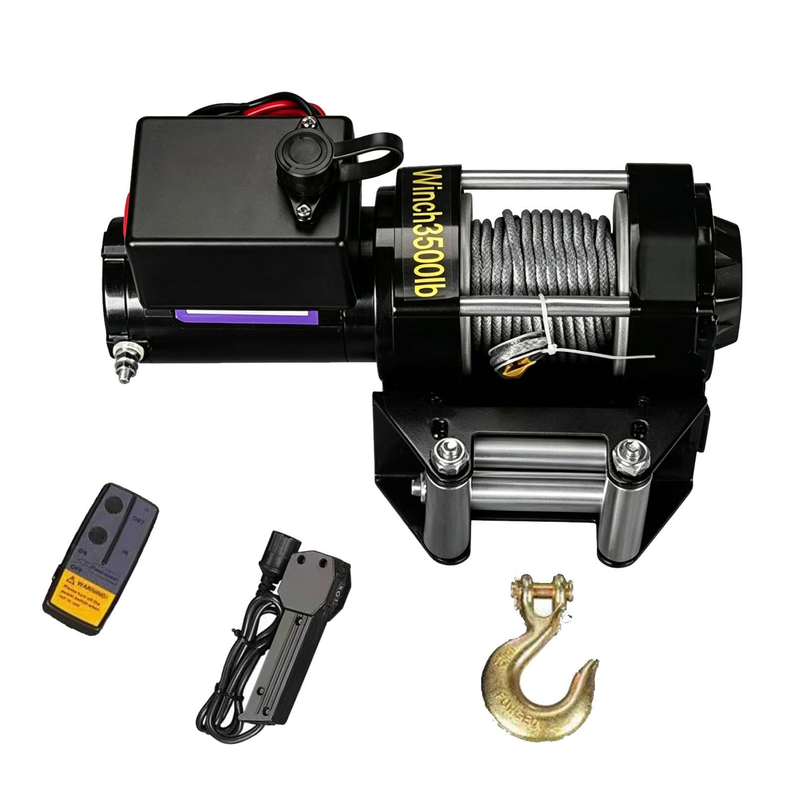 Zowdrix Electric Winch 4500lbs Heavy Duty Off-Road Winch, Steel Cable Towing Winch with Wireless and Wired Remote, for Trailer Recovery 24V-3500lbs