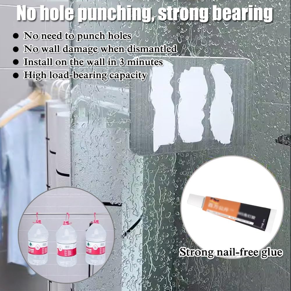 Barra de cortina de ducha ajustable en forma de T, barra de ducha telescópica de acero inoxidable para baño, bañera y vestuario (1,4-2,2 x 0,7-1,1 m), diseño moderno, fácil instalación