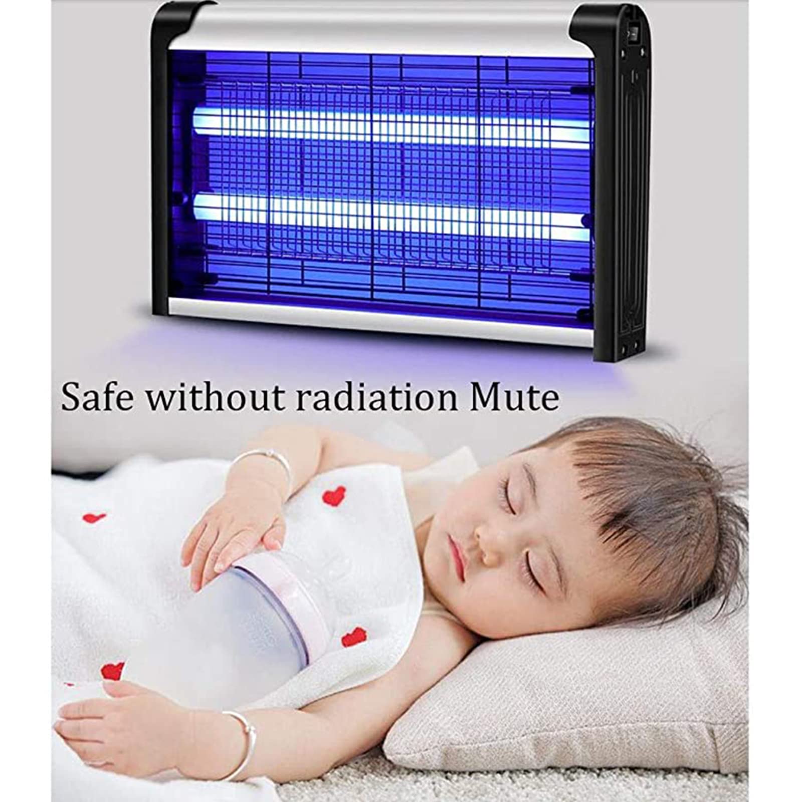 Homehold Lámpara antimosquitos Exterminador eléctrico de Insectos Lámpara antimosquitos Repelente de Mosquitos físico Descarga eléctrica LED Atrapamiento de Mosquitos Sin radiación Silencio