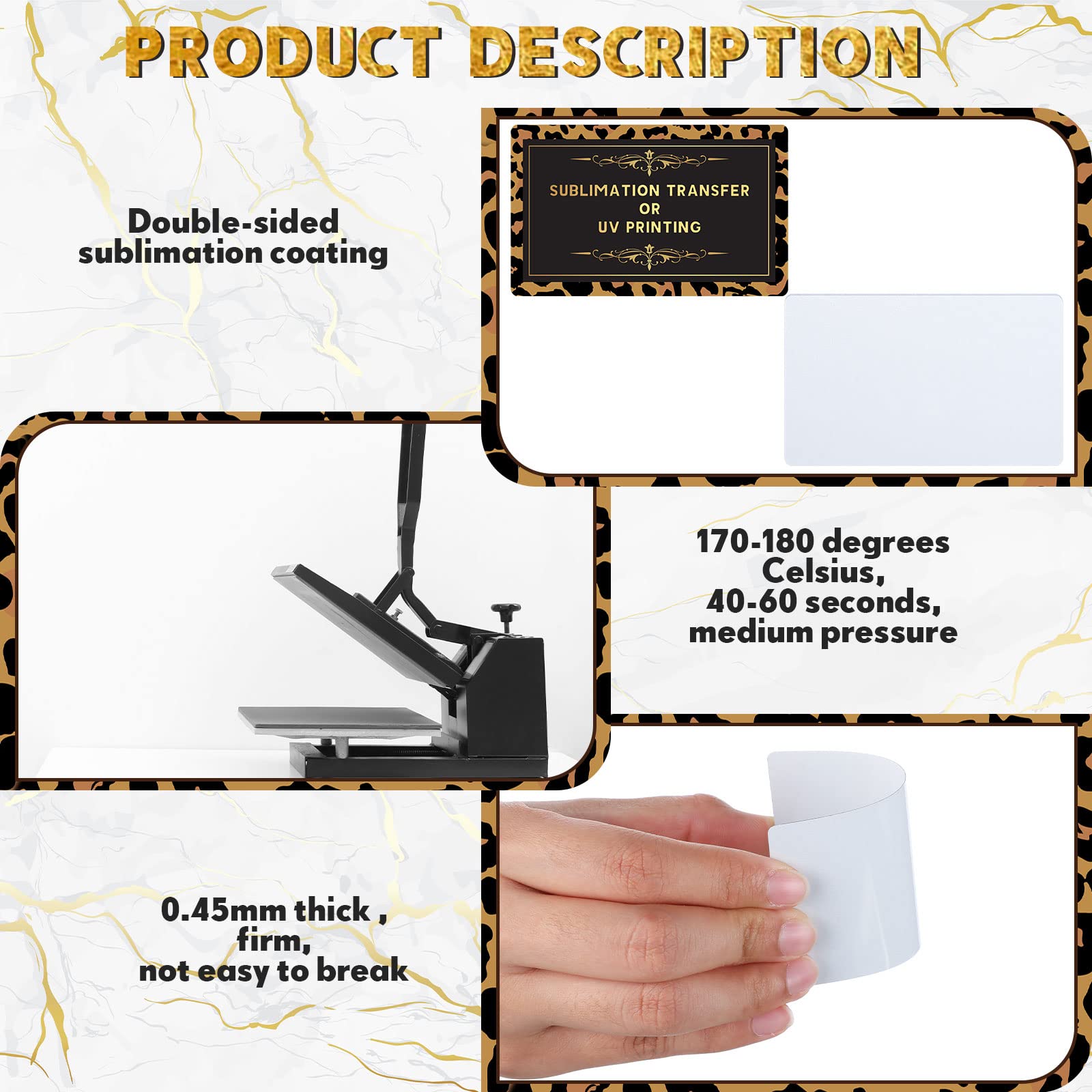 Kosiz 200 Stück Sublimationsdruck-Blanko-Visitenkarten, weißes Aluminium, Sublimation, Metall, Namenskarte, dick für individuelle Gravur, Druck, DIY, Geschenk, Namenskarte, 5,4 x 8,5 cm (0,02 Zoll)