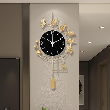 Large Wall Clocks for Living Room, Silent Battery Operated Decorative Metal Clock, Handmade Iron Art, for Living Room, Office, Home, Bedroom, Kitchen, Bathroom