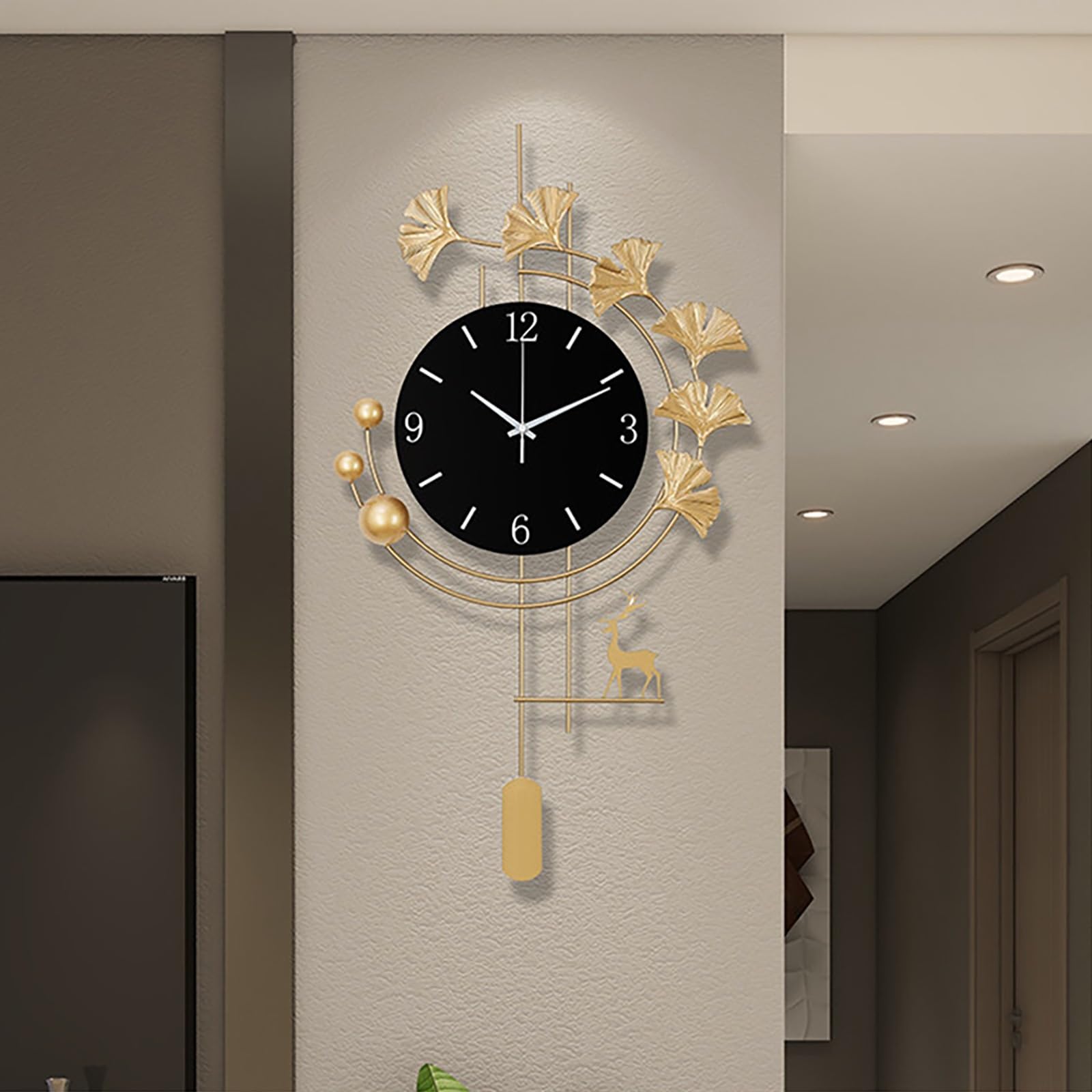 Horloge murale silencieuse à piles avec mécanisme fluide pour la chambre