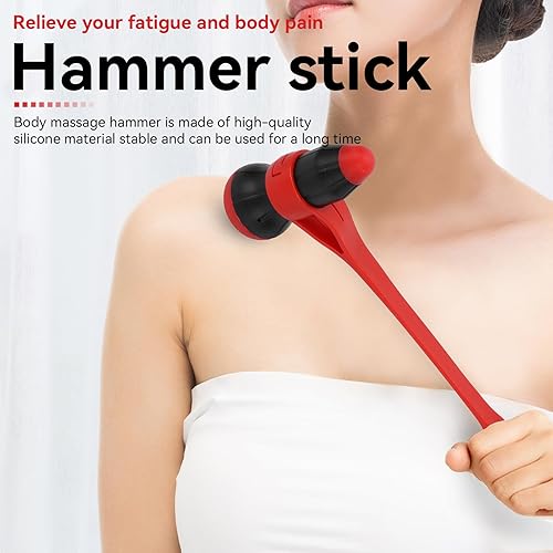 Miniatura 2 de Martillo de masaje corporal, masajeador multifuncional de silicona elásticamente flexible, masor de plástico de mano para aliviar el estrés corporal