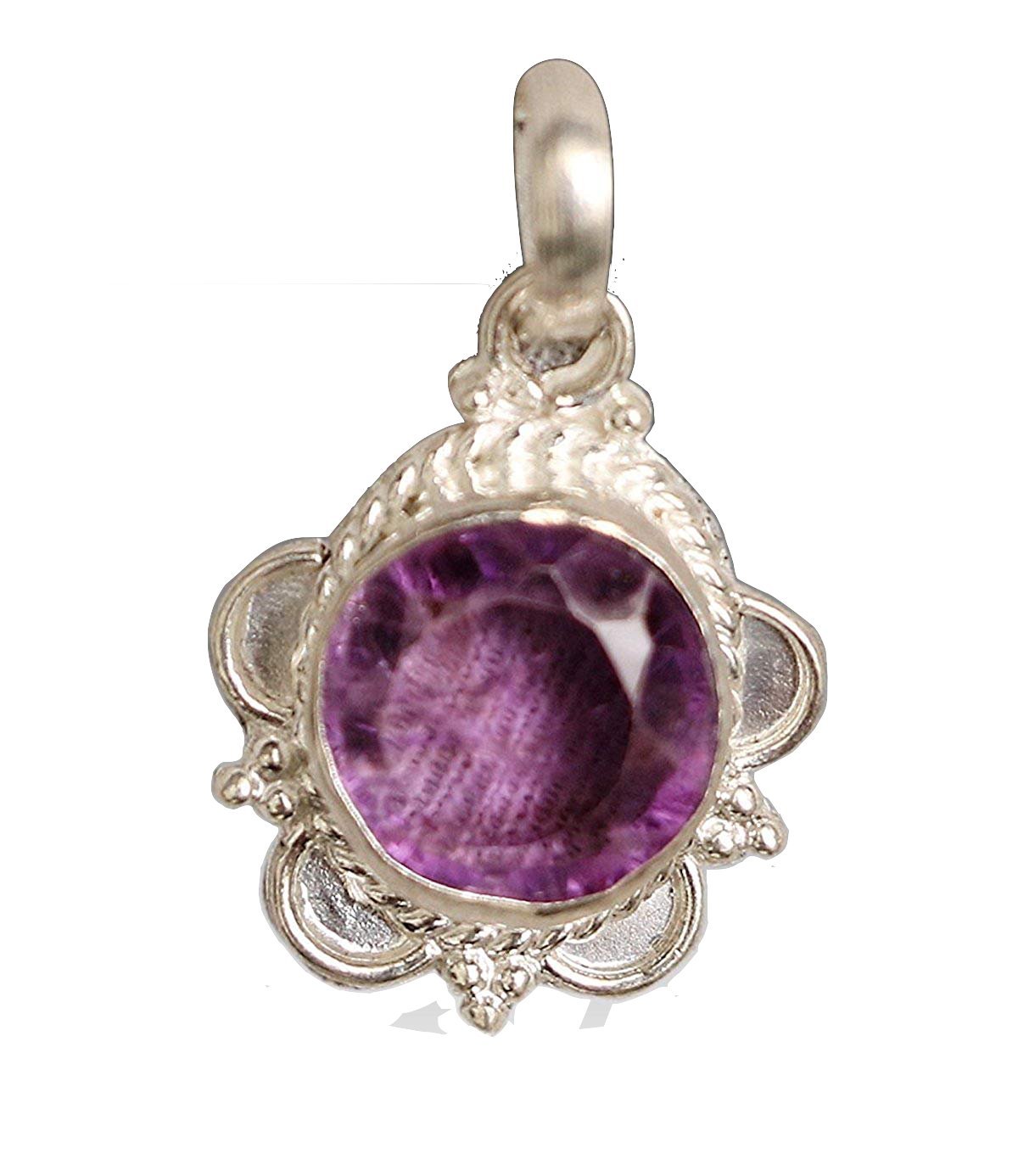 Certified Amethyst 7.25 Ratti Pendant in silver 100% Genuine High Quality Gemstone and pure Silver Guaranteed/Guaranteed 100% Original Amethyst/kathela/Katela Gemstone and 100% Pure Silver