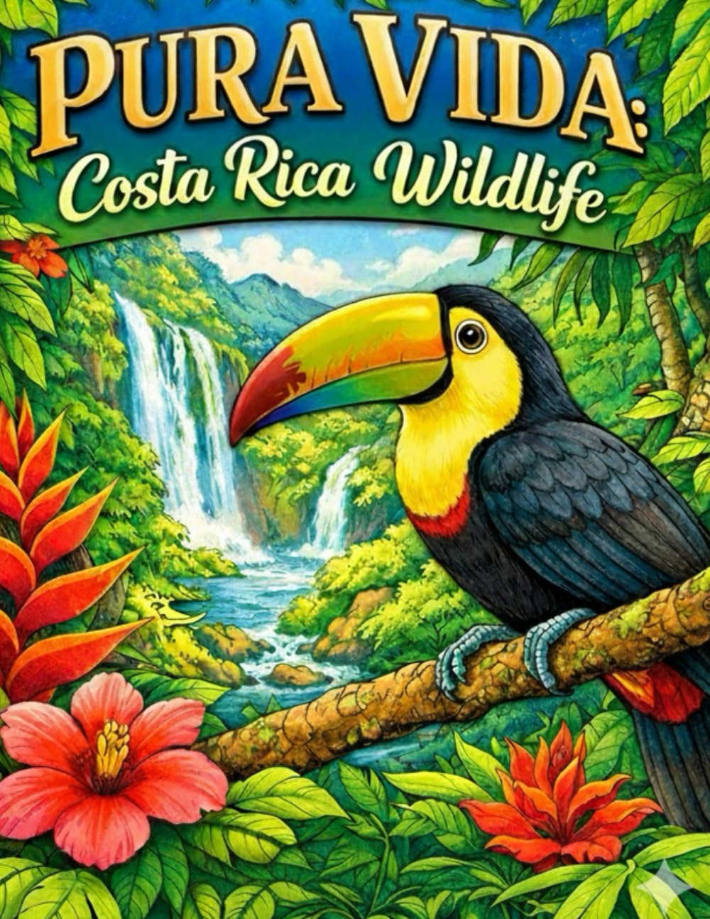 PURA VIDA: Costa Rica Wildlife: Adult Coloring Book: Sloths (Perezosos), Toucans (Tucanes), and Lush Rainforest Landscapes - 50 Detailed Illustrations ... Relief (Single-Sided) (Cores da Cultura)