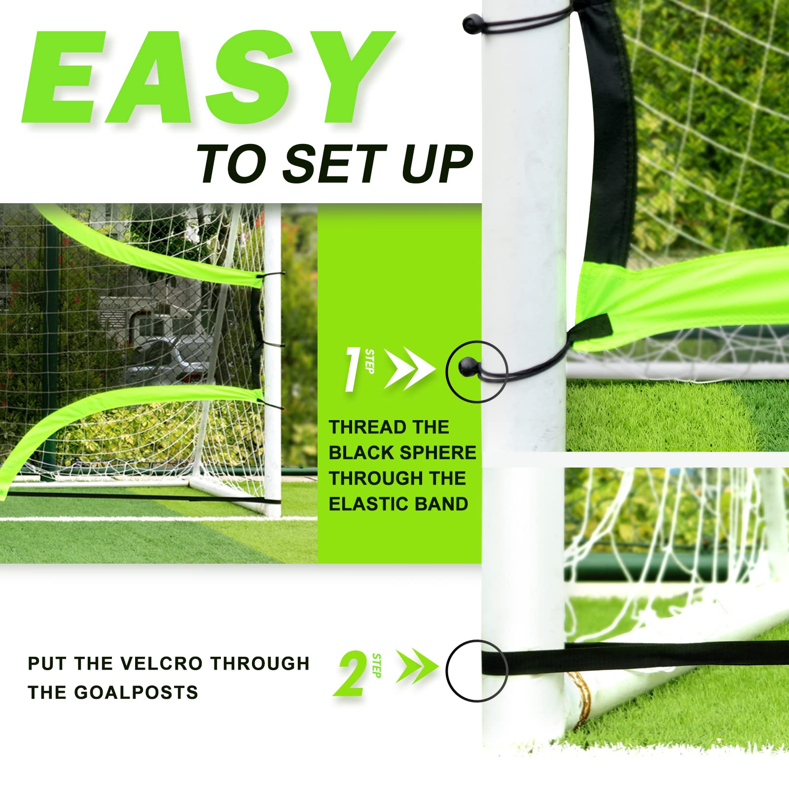Rete Bersaglio per Porta da Calcio, Ideale per Allenamento di tiro, Portatile e Facile da riporre (Solo Rete e Telaio Non Inclusi).